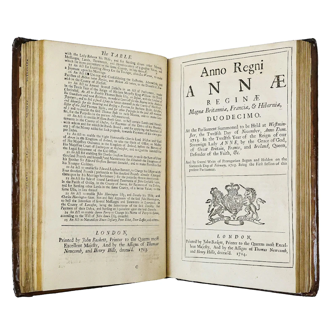 Thirty-Nine Acts of Parliament, Passed in the Twelfth Year of Queen