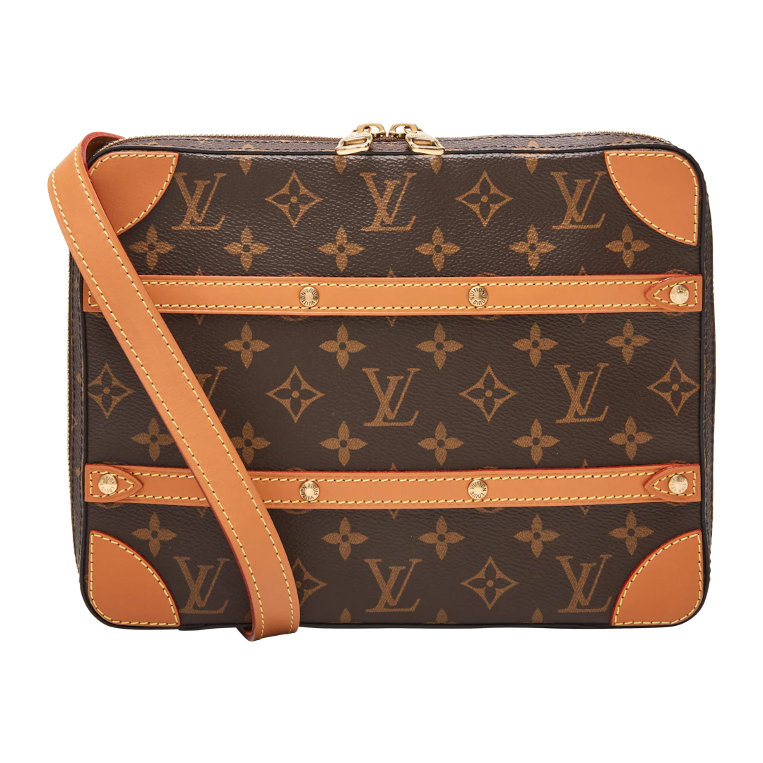 Brown Monogram Soft Trunk Messenger PM Gold Tone Hardware