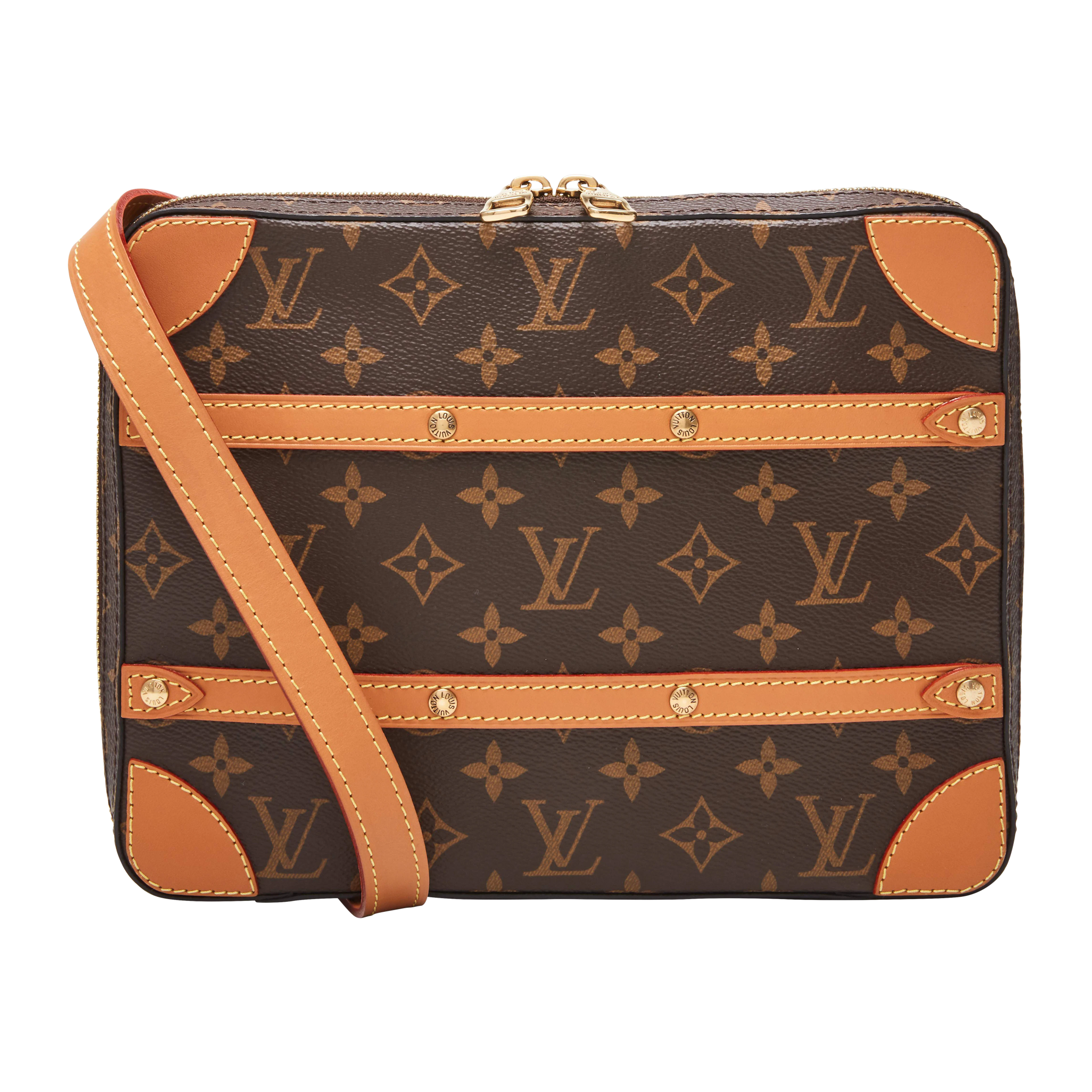 Brown Monogram Soft Trunk Messenger PM Gold Tone Hardware