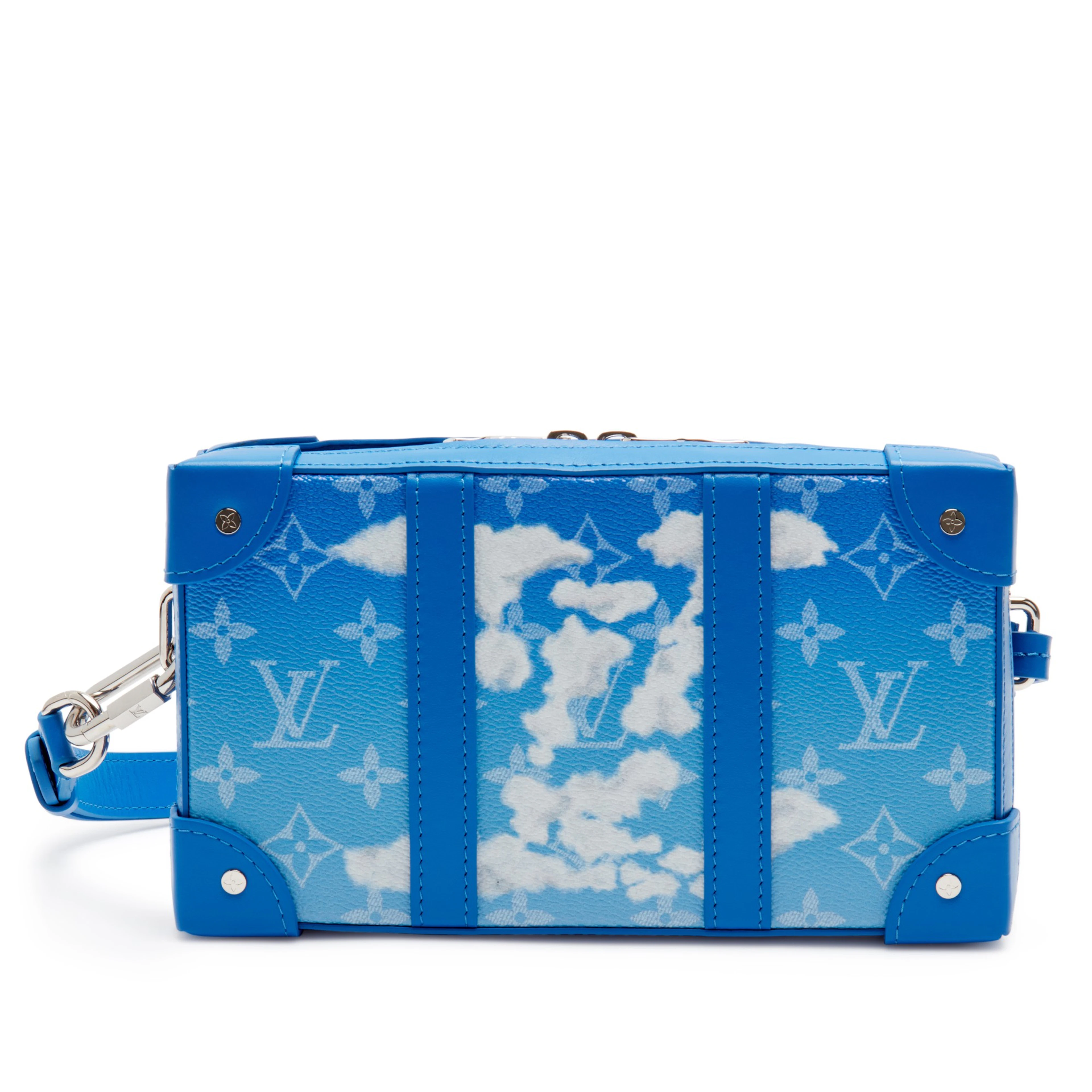 Virgil Abloh Blue and White Monogram Clouds Coated Canvas Soft Trunk