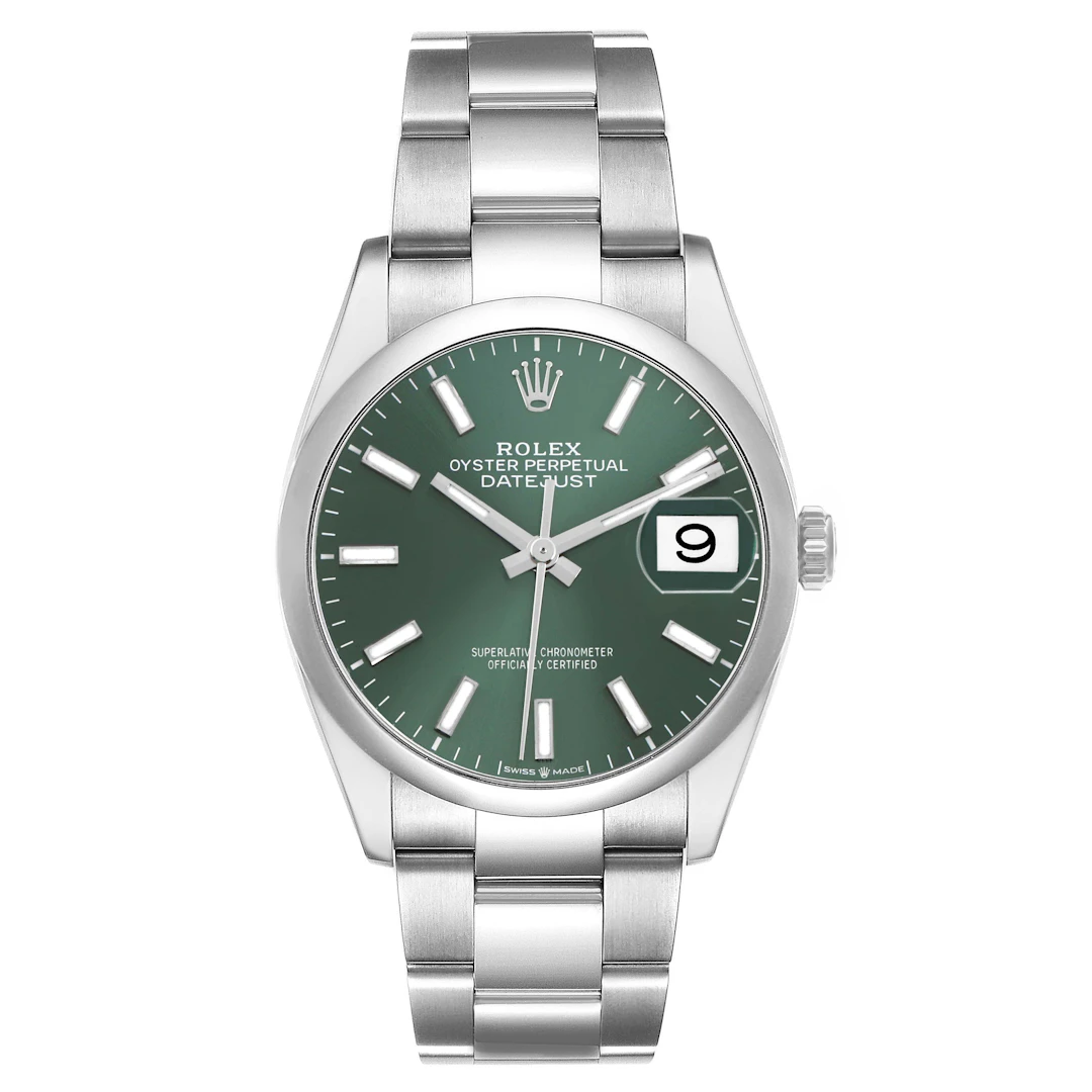 Datejust 'Mint' Green Dial (Reference 126200). A 36mm stainless steel