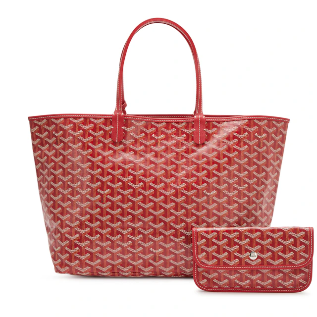 Red Goyardine Canvas and Chevroches Calfskin Saint Louis PM Bag, 2024