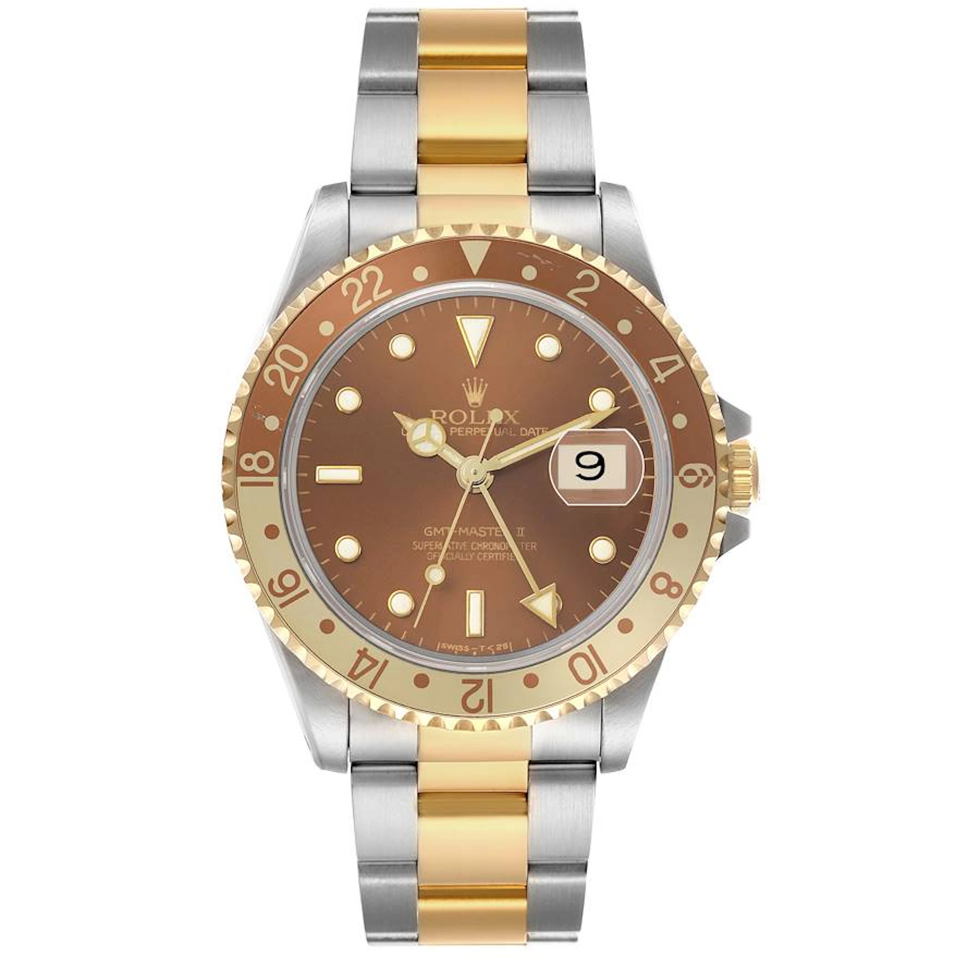 GMT-Master II 'Root Beer' (Reference 16713). A 40mm yellow gold stainless