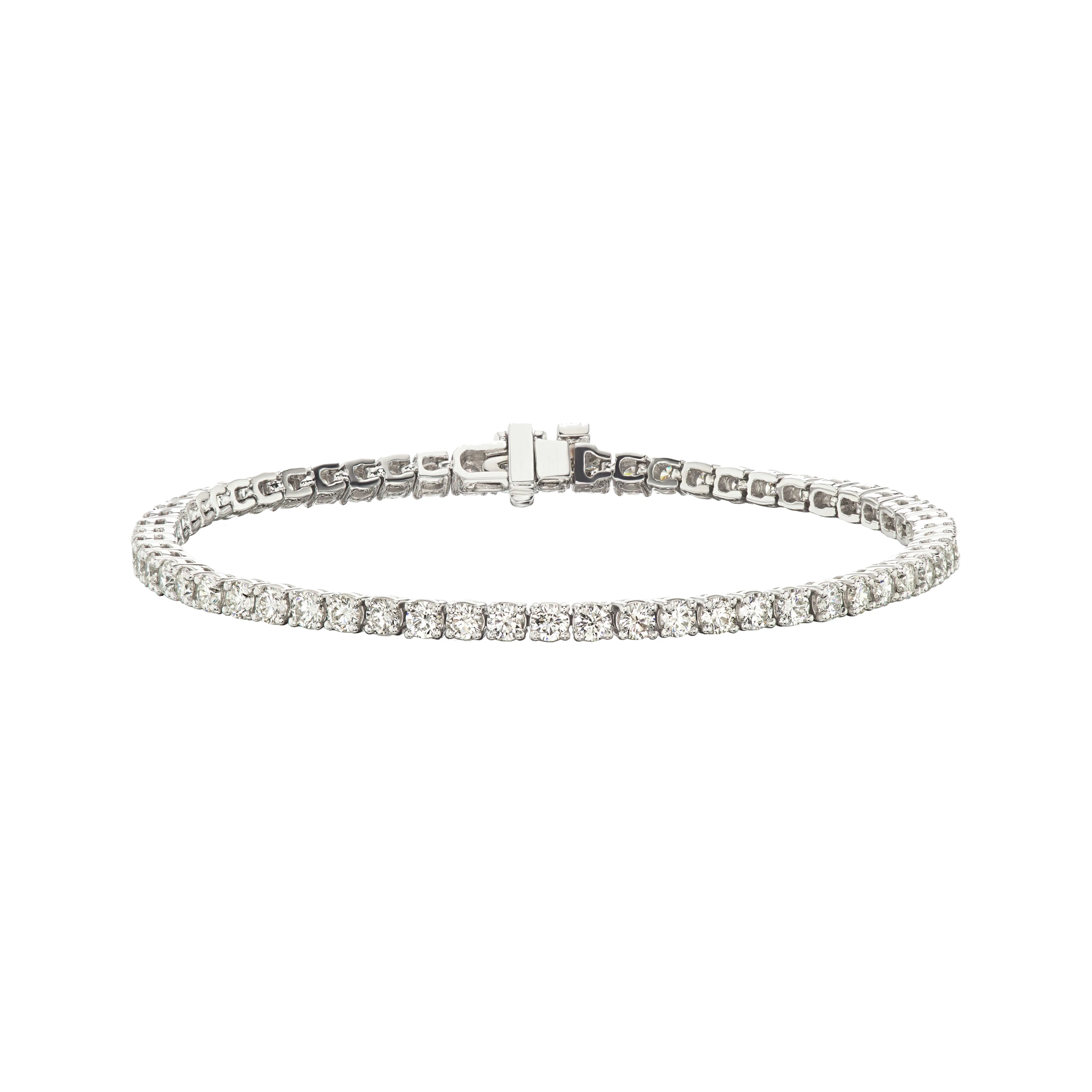 White Gold and 5.00-5.99ctw Round Brilliant Cut Diamond Tennis Bracelet