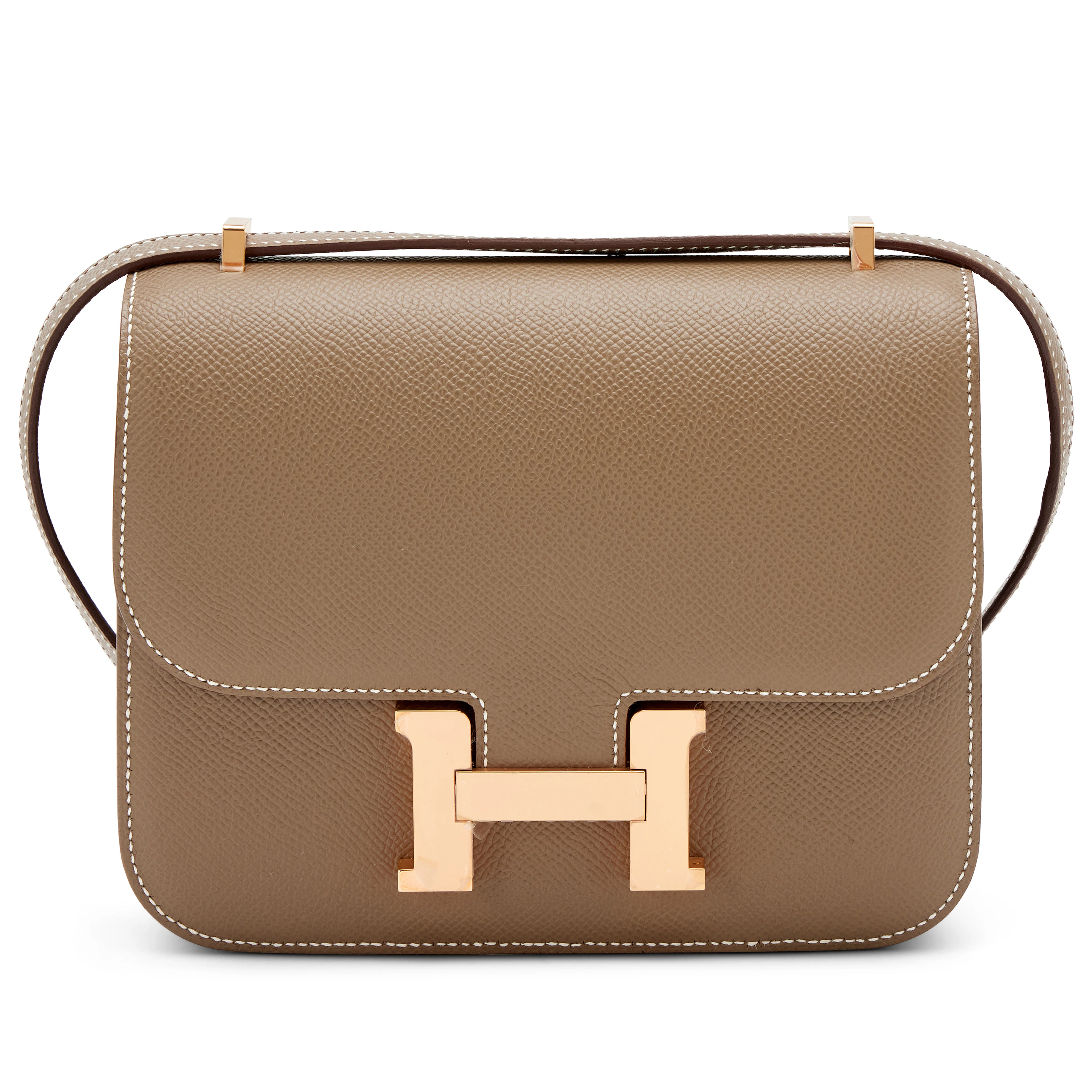Etoupe Epsom Mini Constance 18 Rose Gold Hardware, 2022