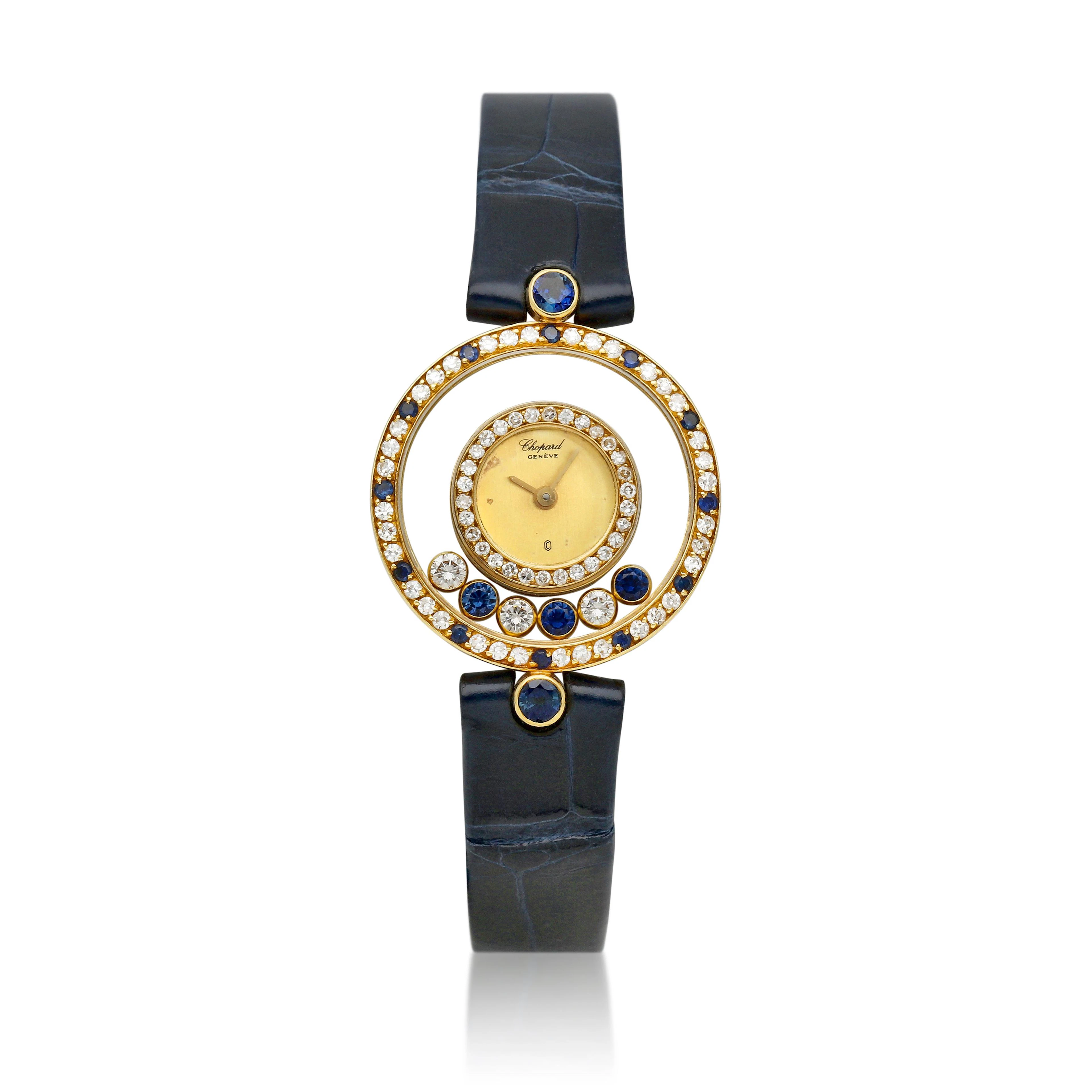 Happy Diamond (Reference 218837). A 23mm yellow gold sapphire and