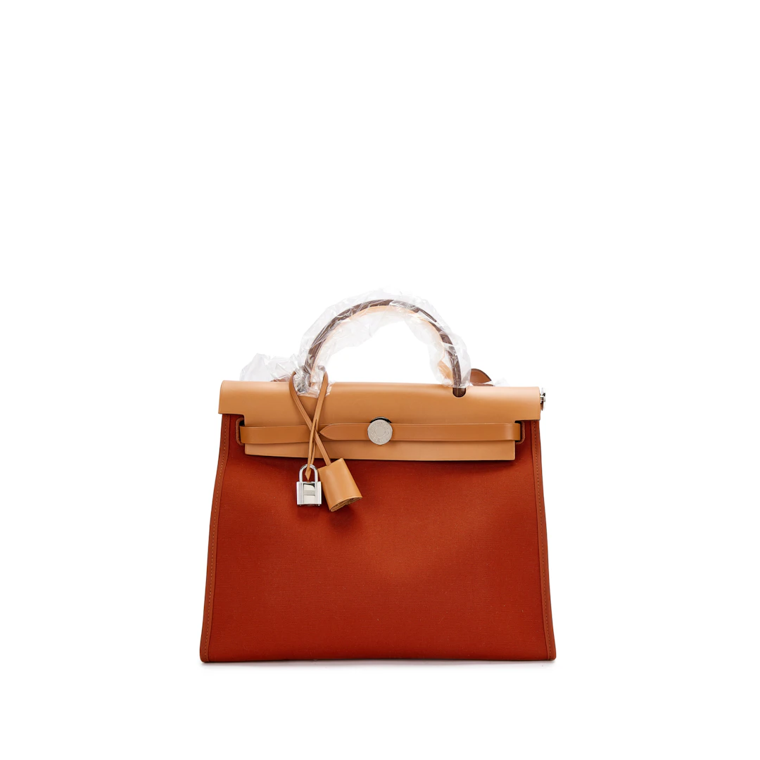 Natural Vache Hunter and Cuivre Toile Herbag 31 Palladium Hardware, 2017