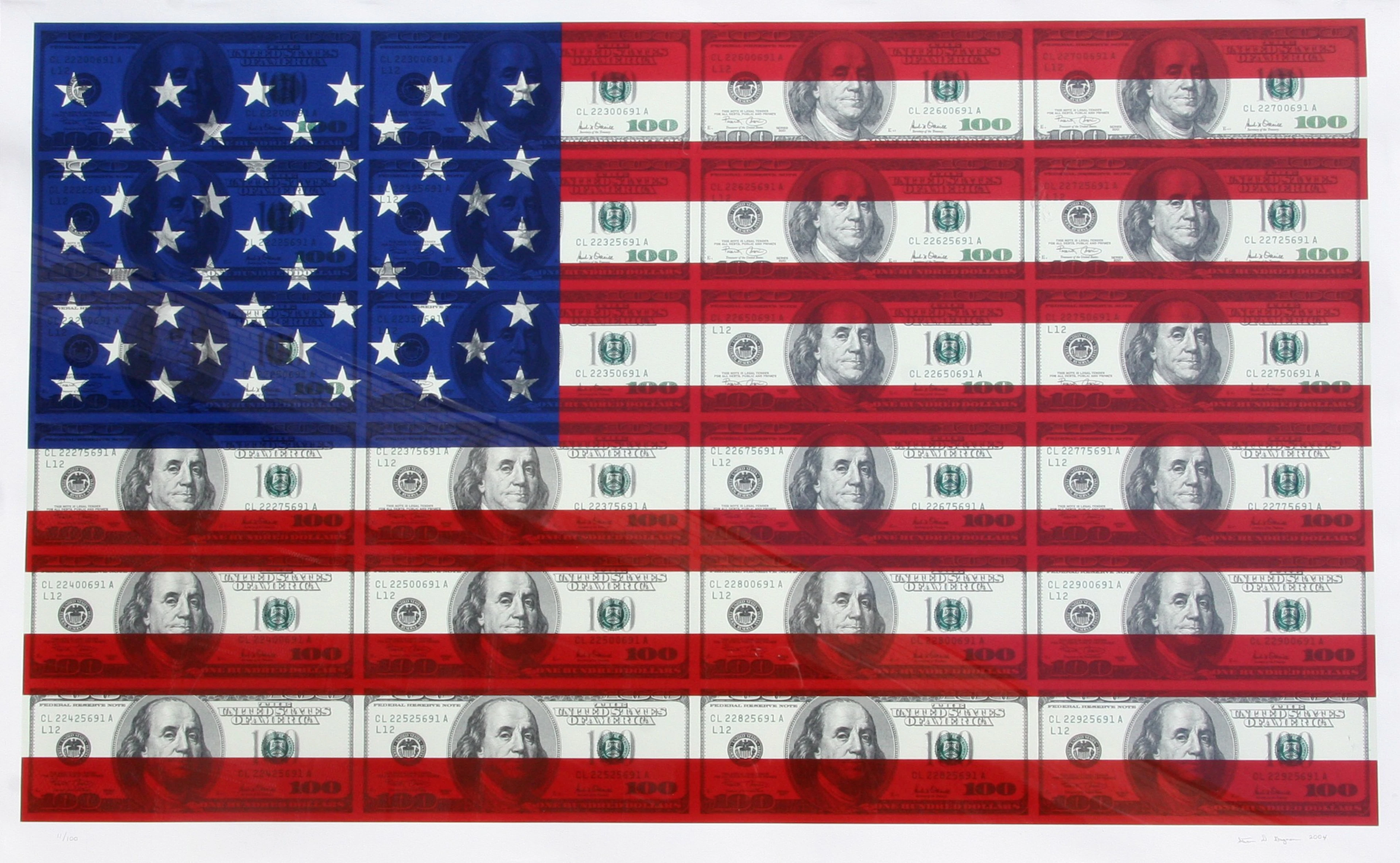 $100 U.S. Flag