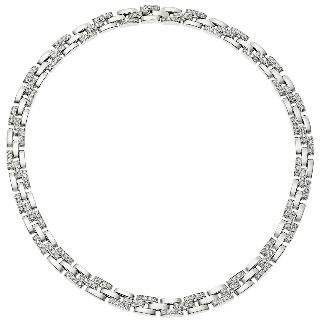 White Gold and Diamond Maillon Panthère Necklace