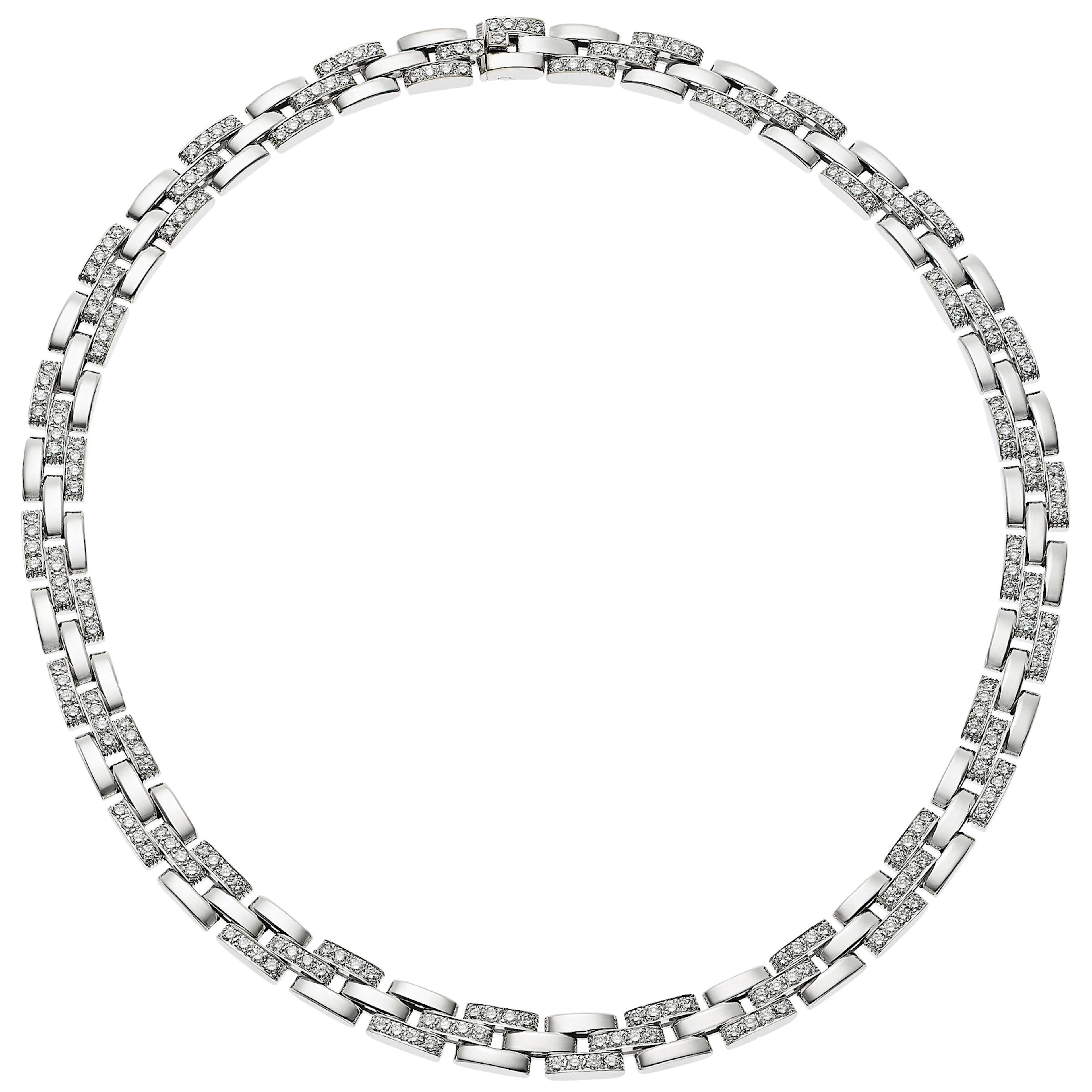 White Gold and Diamond Maillon Panthère Necklace