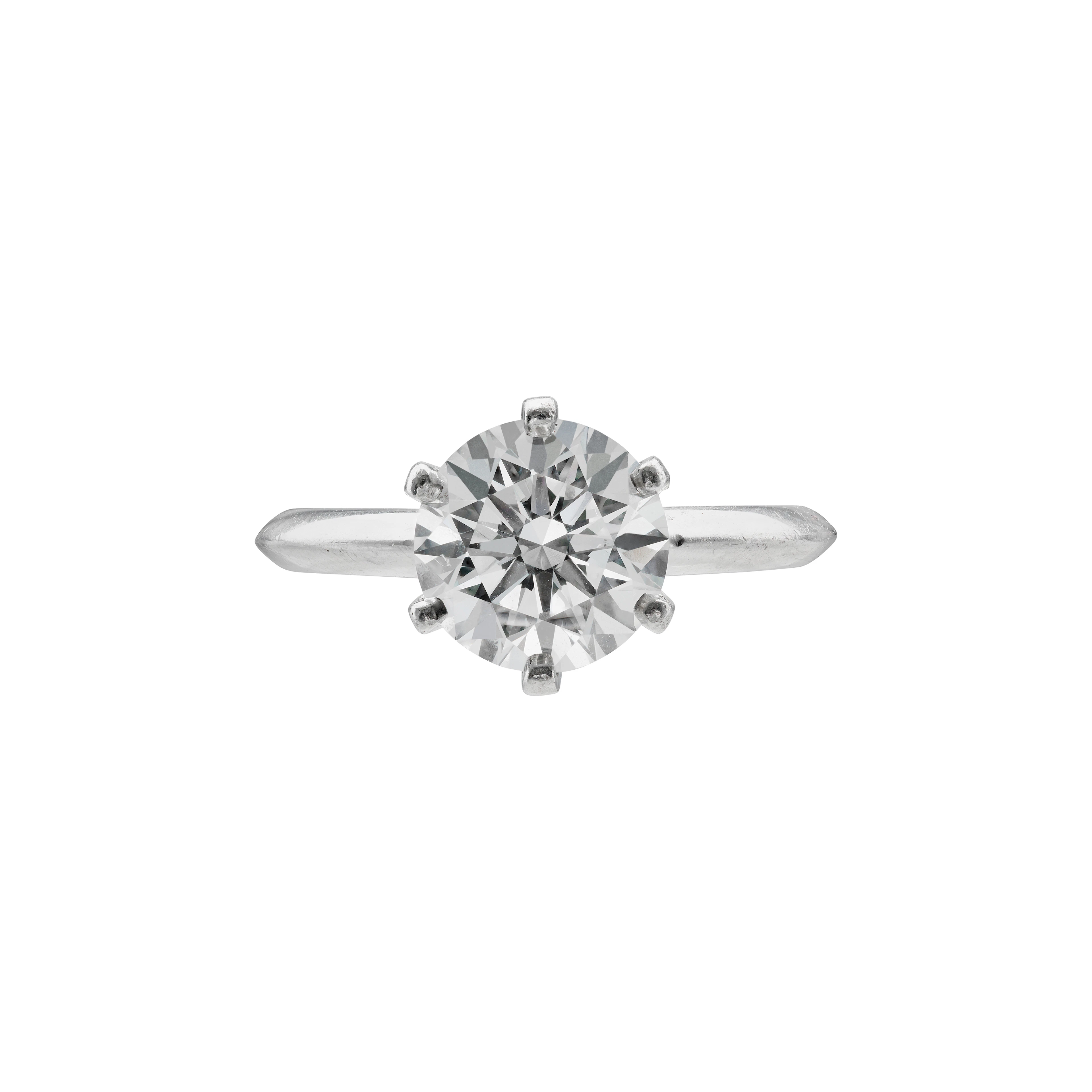 Platinum and 2.30ct Round Brilliant Cut Diamond Engagement Ring