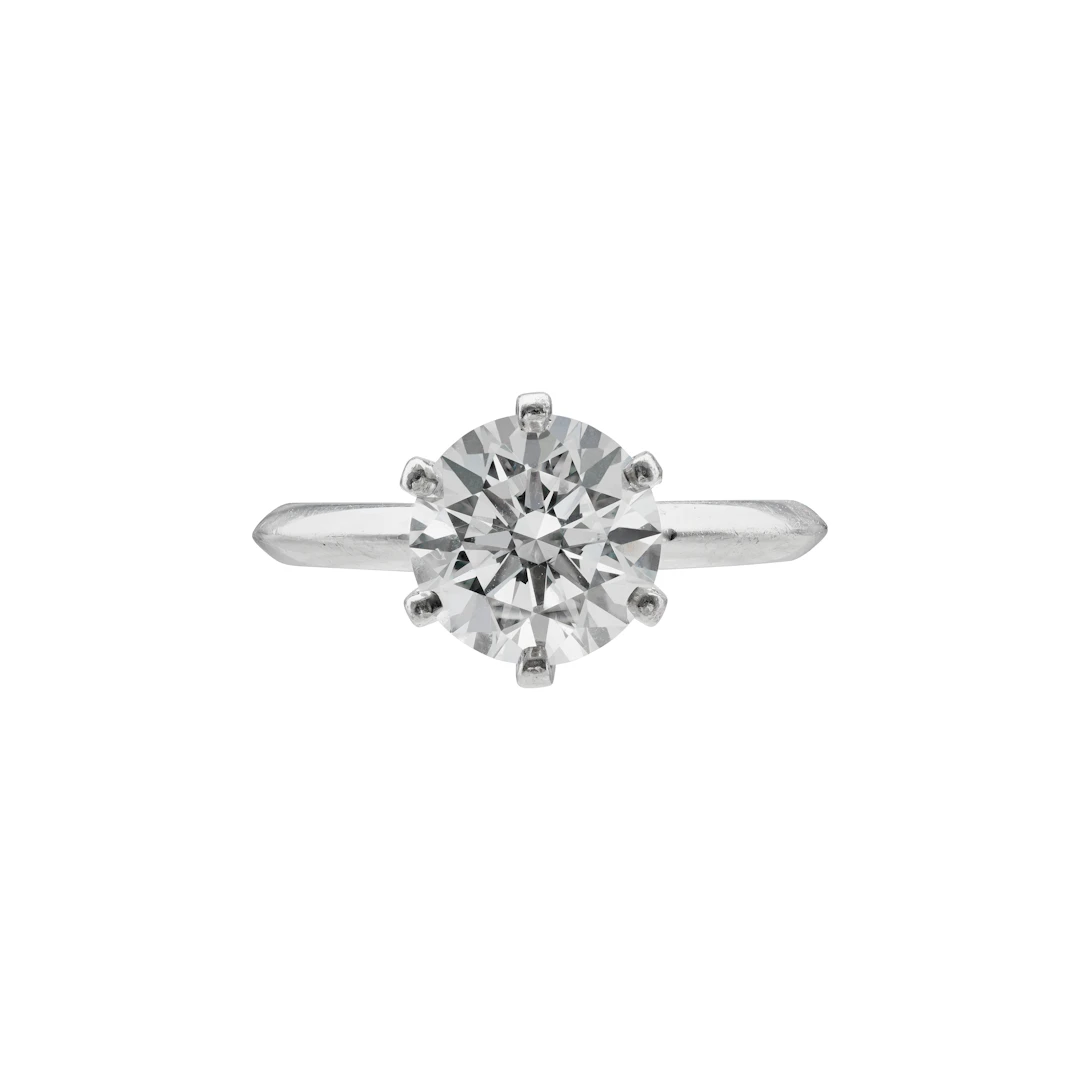 Platinum and 2.30ct Round Brilliant Cut Diamond Engagement Ring