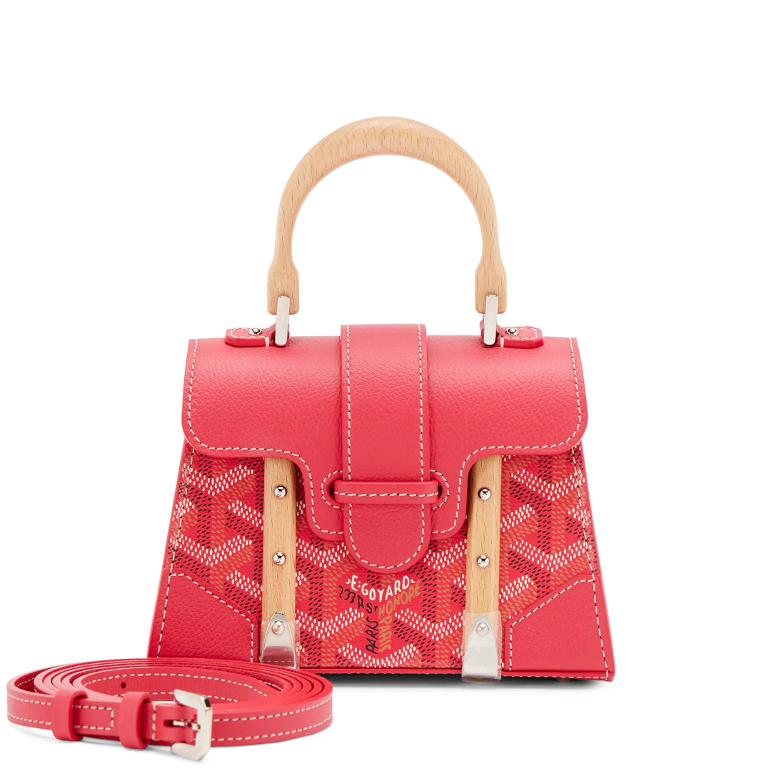 Fuchsia Goyardine Canvas and Chevroches Calfskin Saïgon Structuré