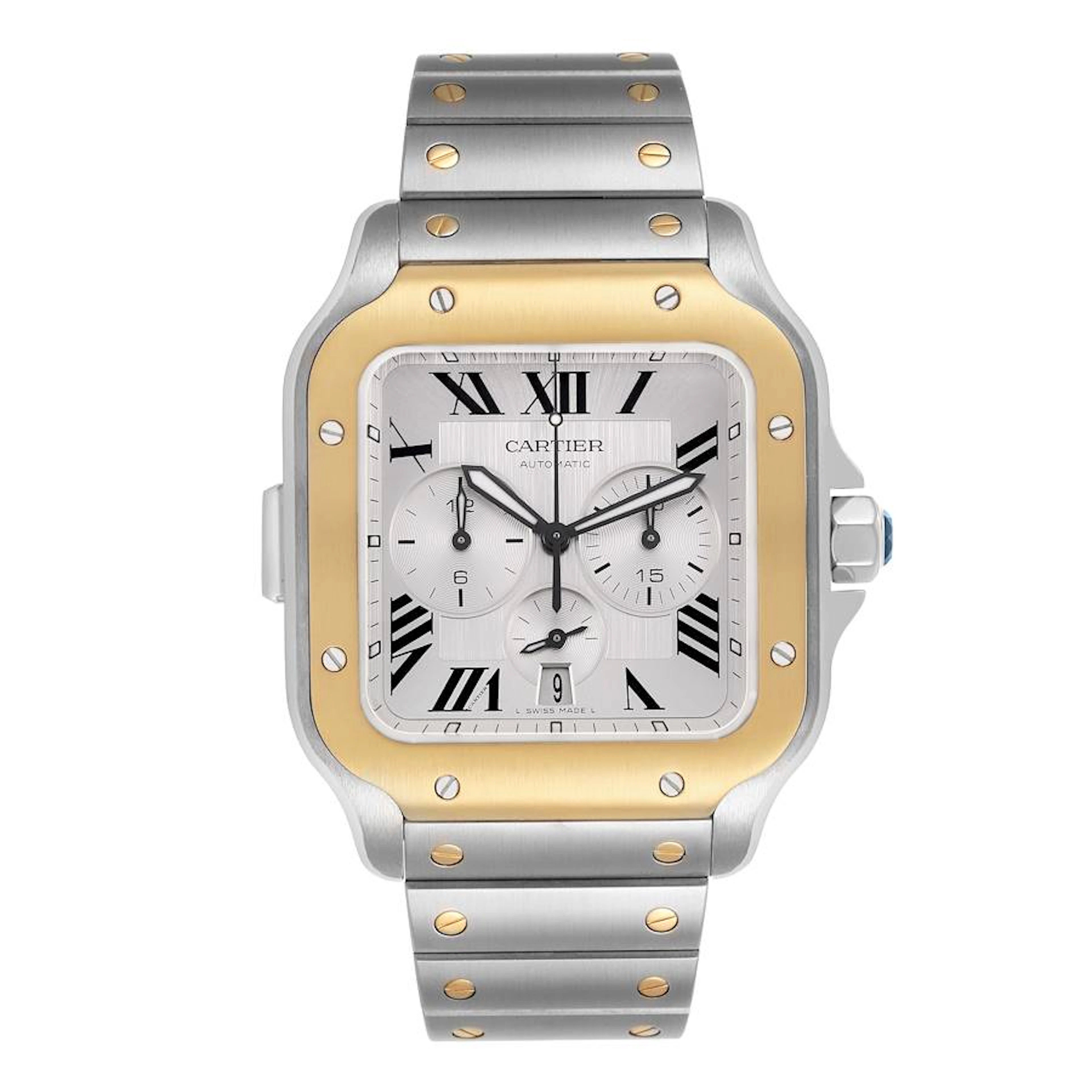 Santos XL (Reference W2SA0008). A 51.3mm yellow gold stainless steel