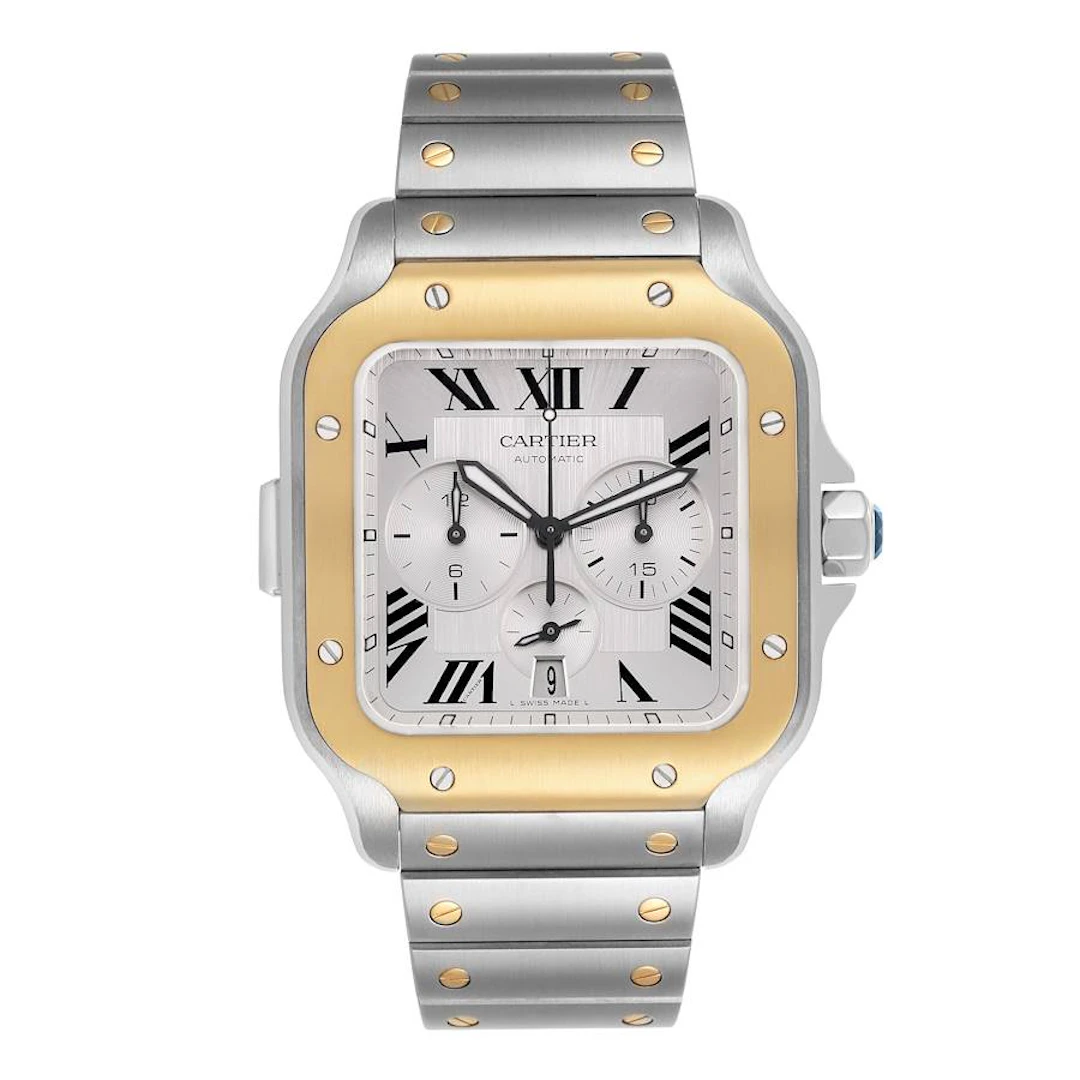 Santos XL (Reference W2SA0008). A 51.3mm yellow gold stainless steel