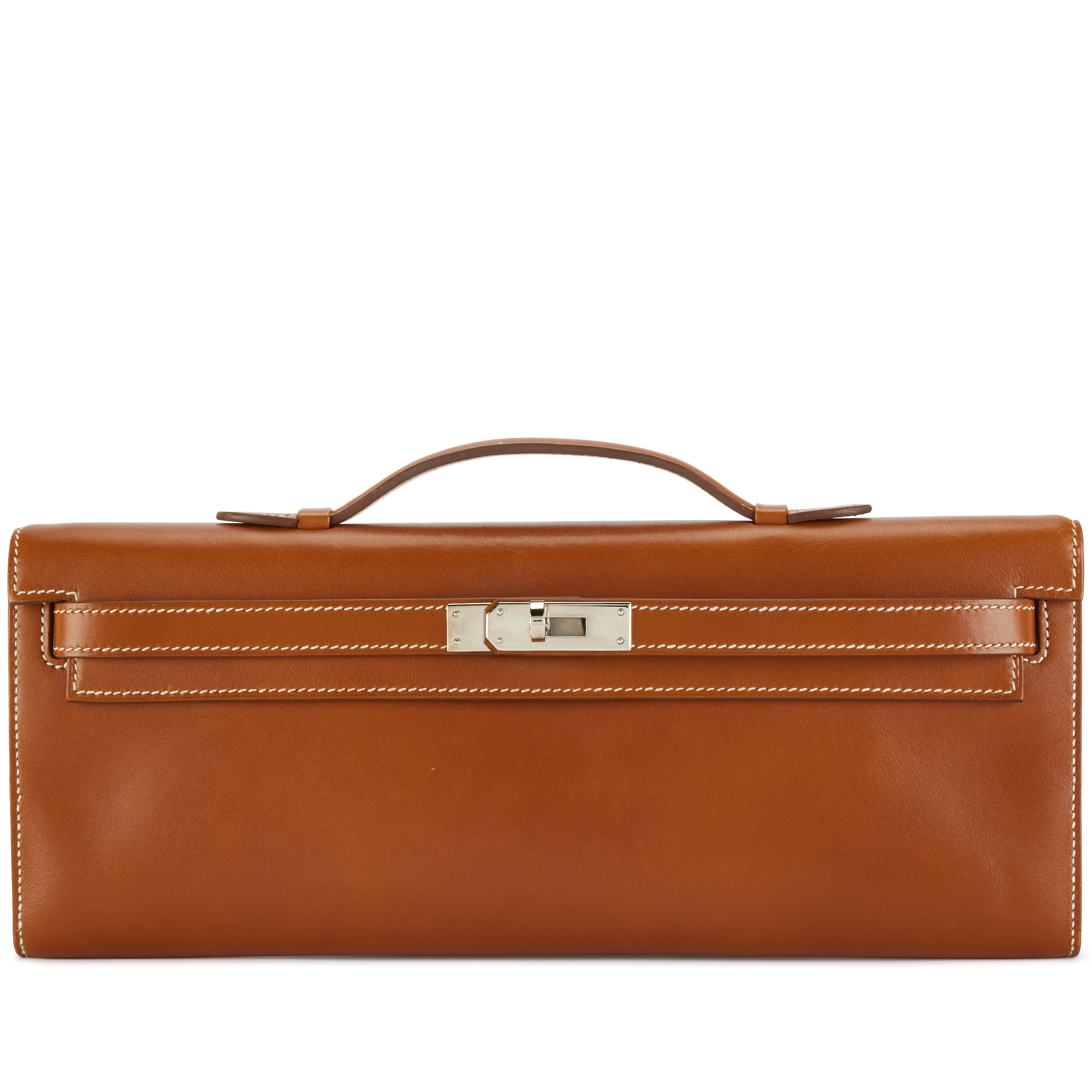 Fauve Tadelakt Kelly Cut Clutch Palladium Hardware, 2008
