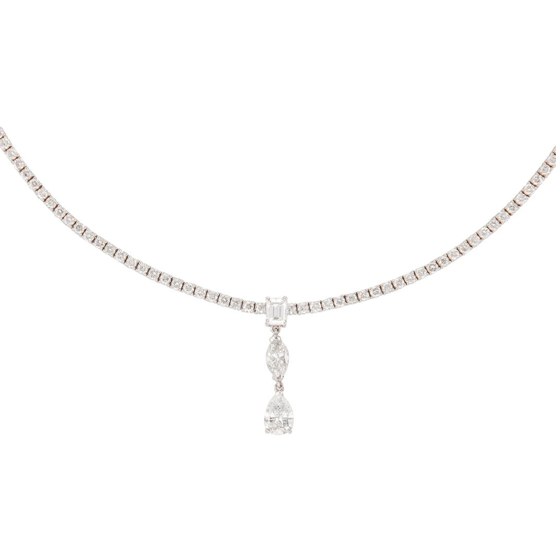White Gold and Diamond Tennis Necklace