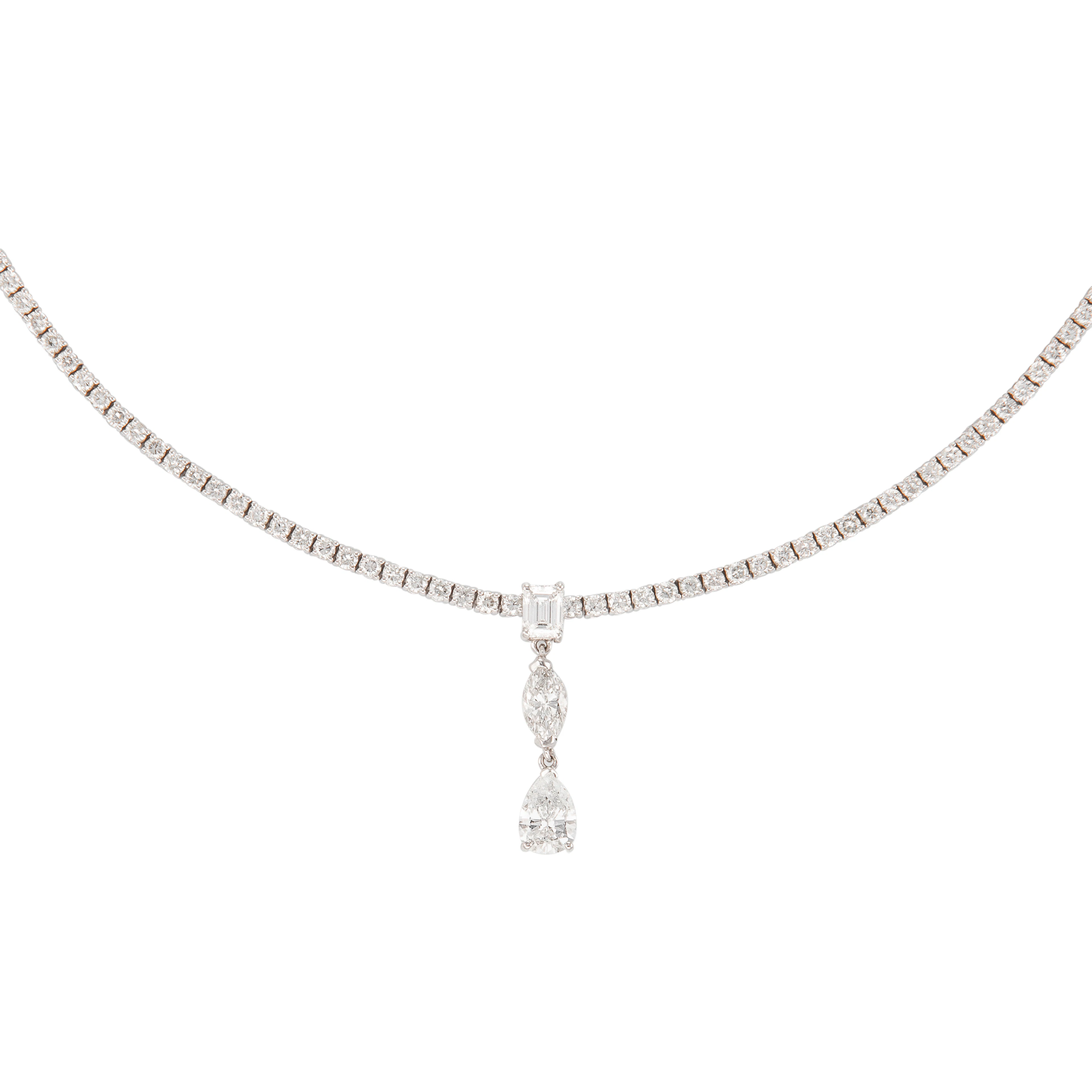 White Gold and Diamond Tennis Necklace