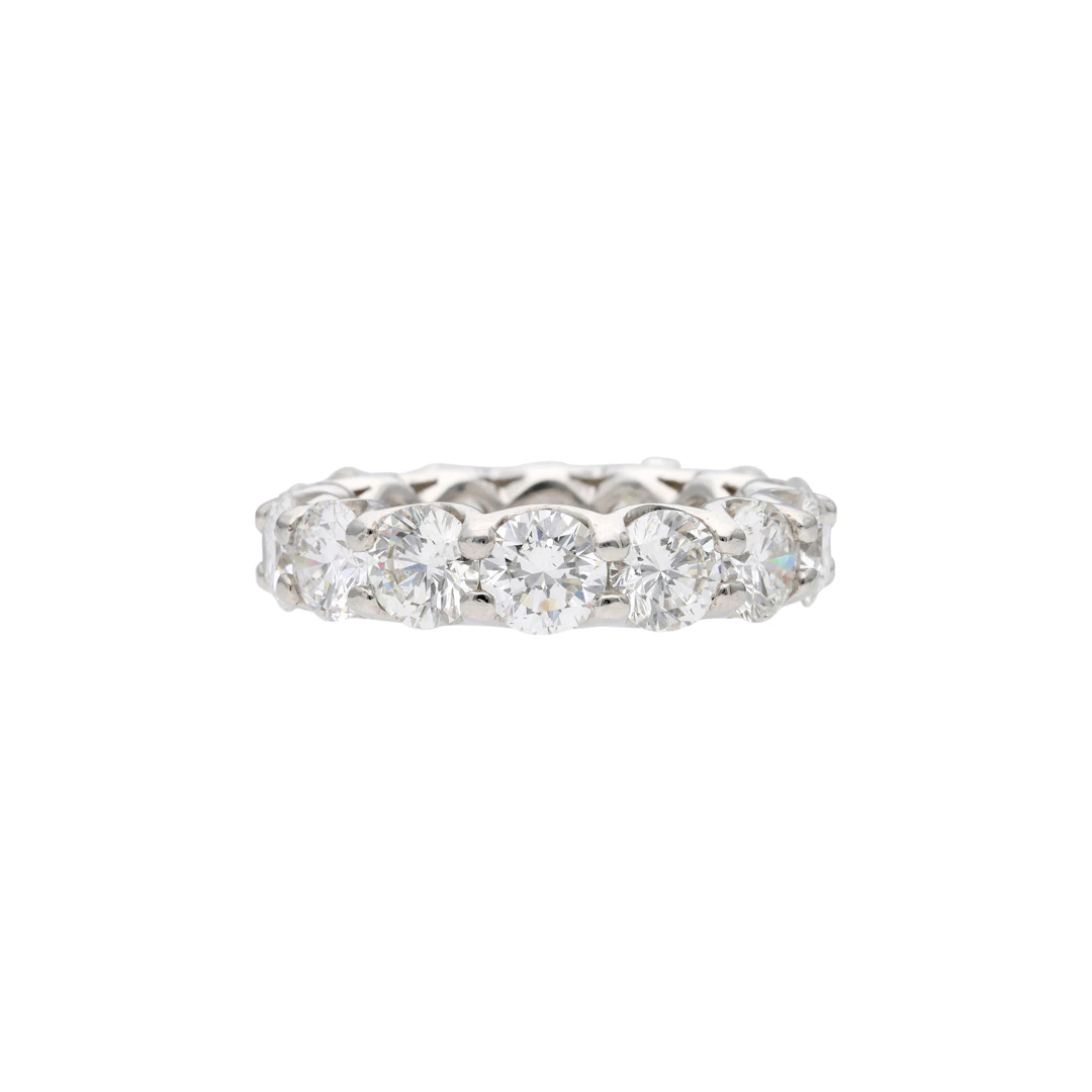 Platinum and 6.50ctw Round Brilliant Cut Diamond Eternity Band Ring