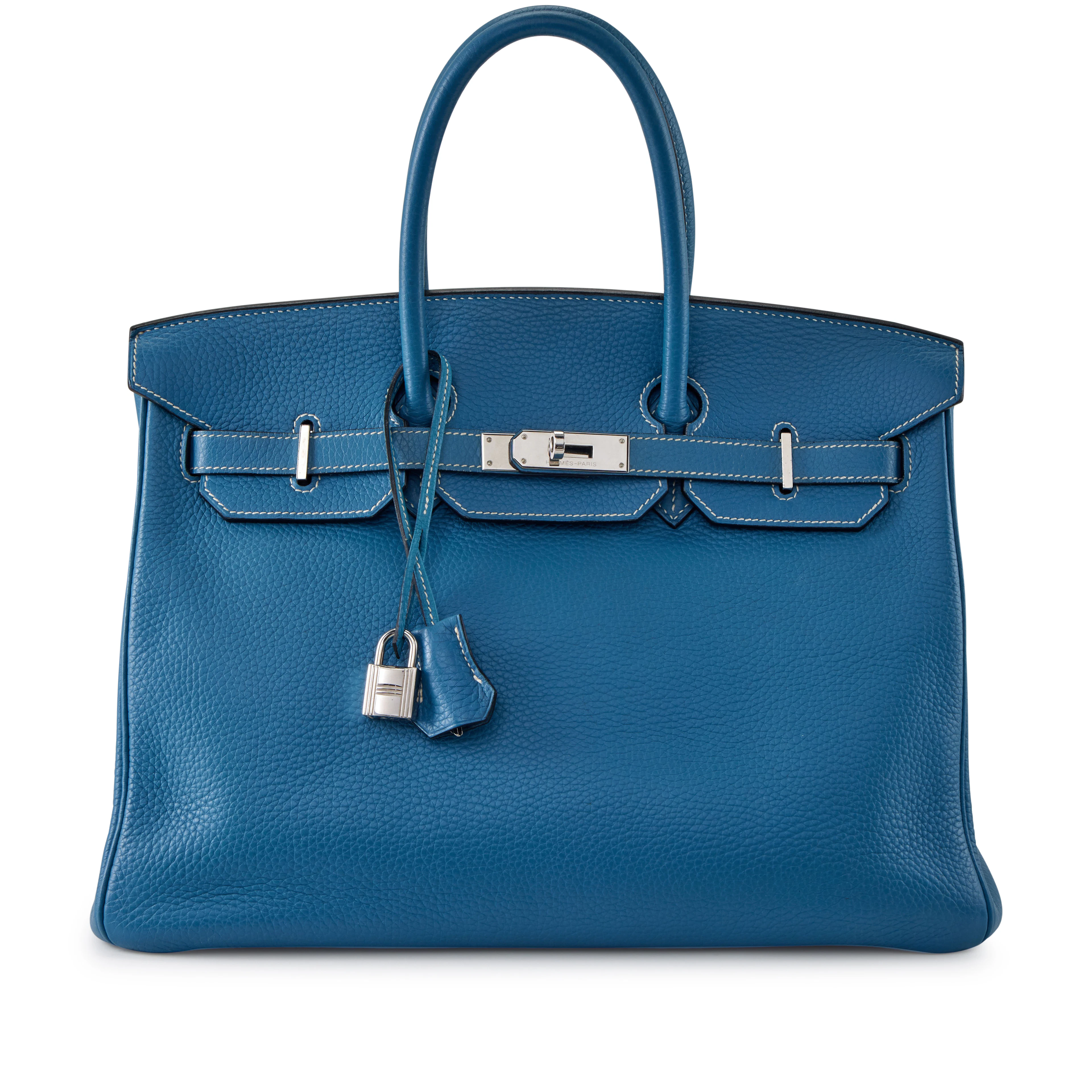Blue Jean Togo Birkin 35 Palladium Hardware, 2006