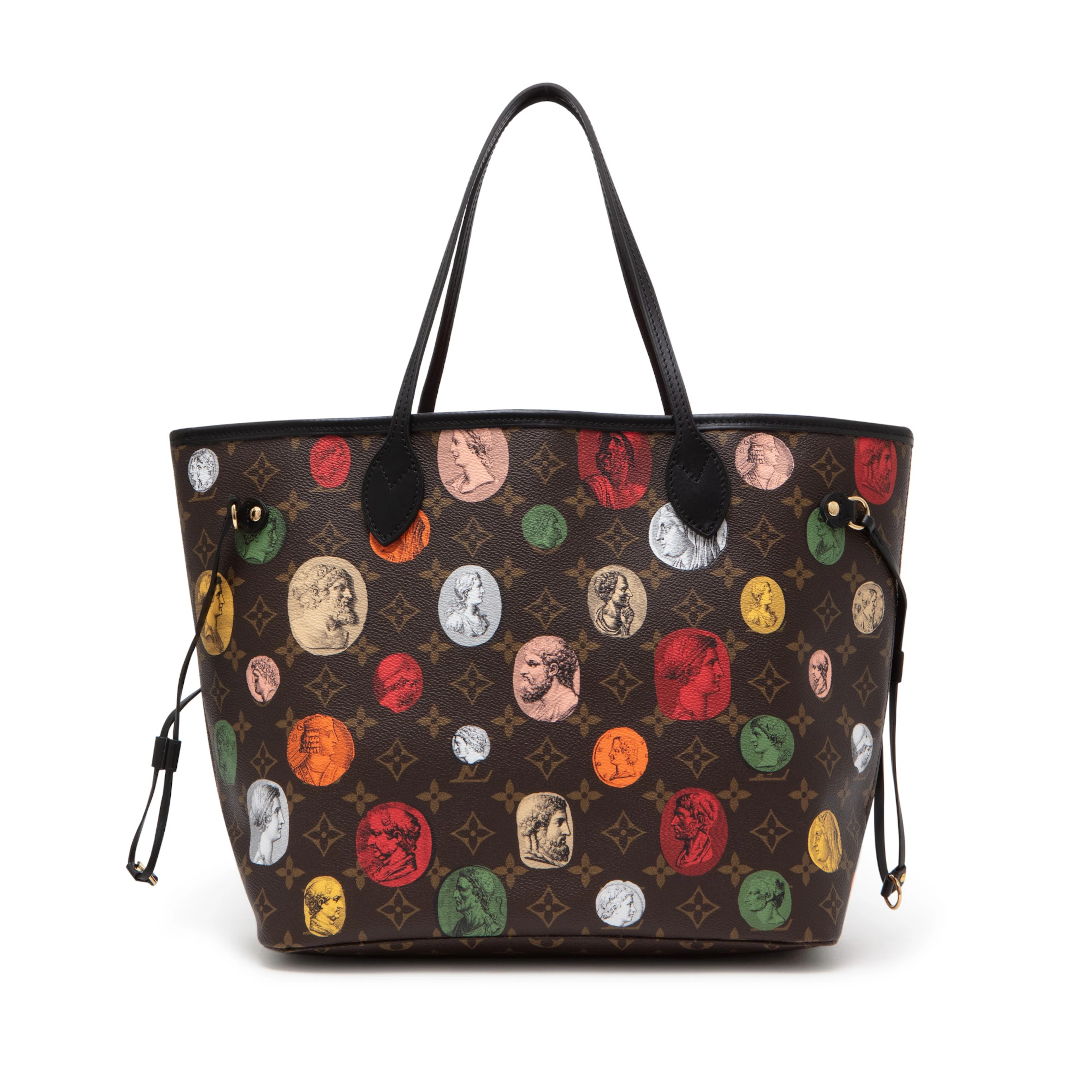 Brown and Multicolor Cameo Monogram Coated Canvas Neverfull MM Gold