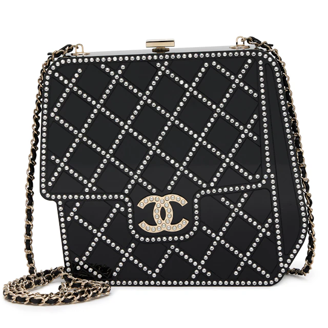 Black Plexiglass, Imitation Pearls, and Clear Crystals Paris-Cosmopolite