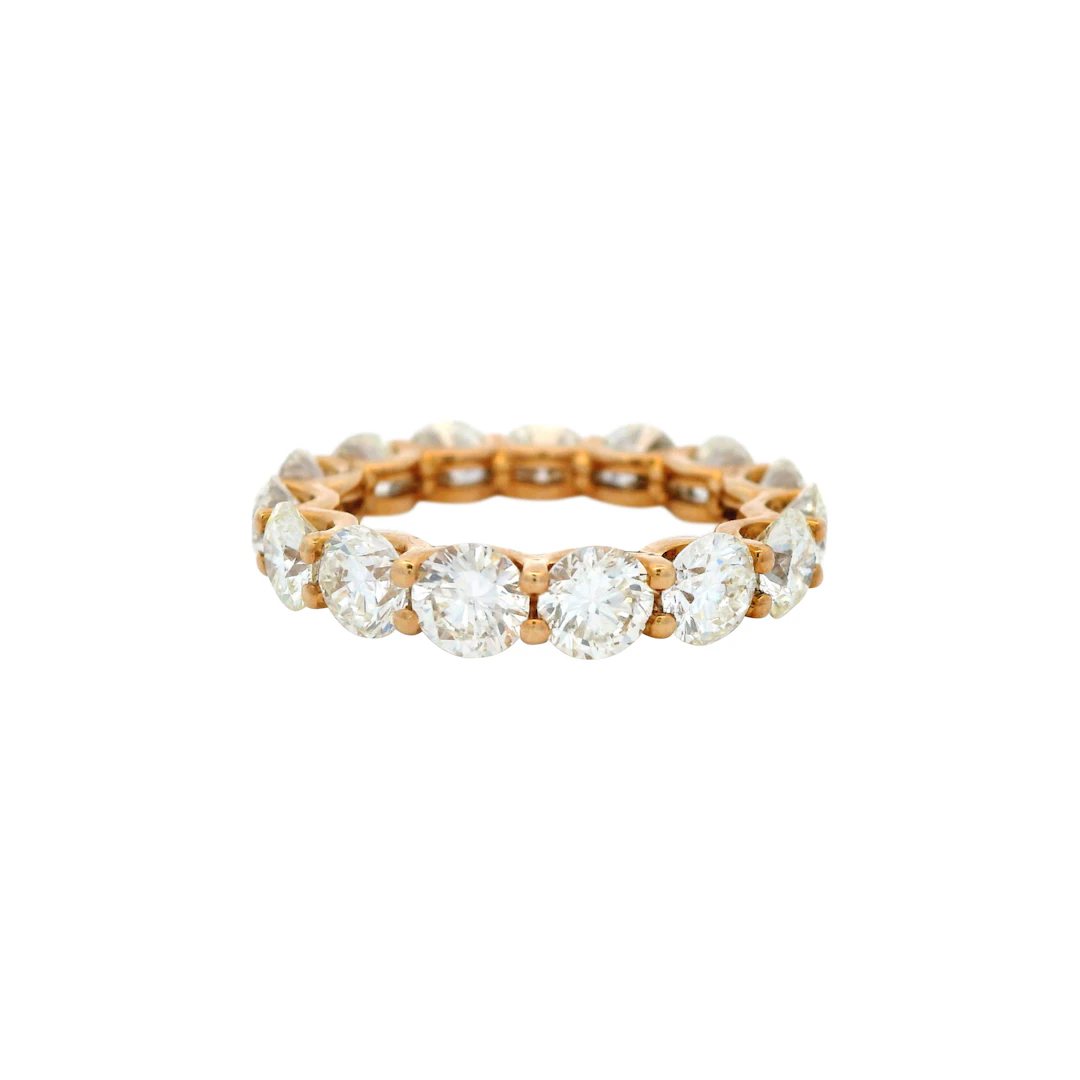 Gold and 4.75ctw Round Brilliant Cut Diamond Eternity Band Ring