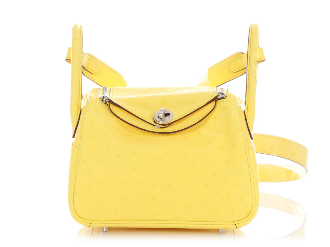 Jaune Citron Ostrich Boreal Mini Lindy 20 Palladium Hardware, 2020