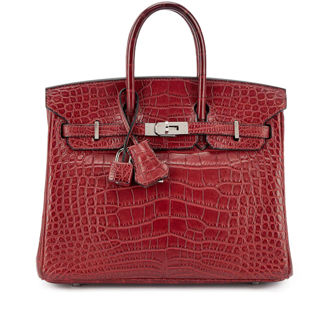 Rouge H Matte Alligator Birkin 25 Palladium Hardware, 2008
