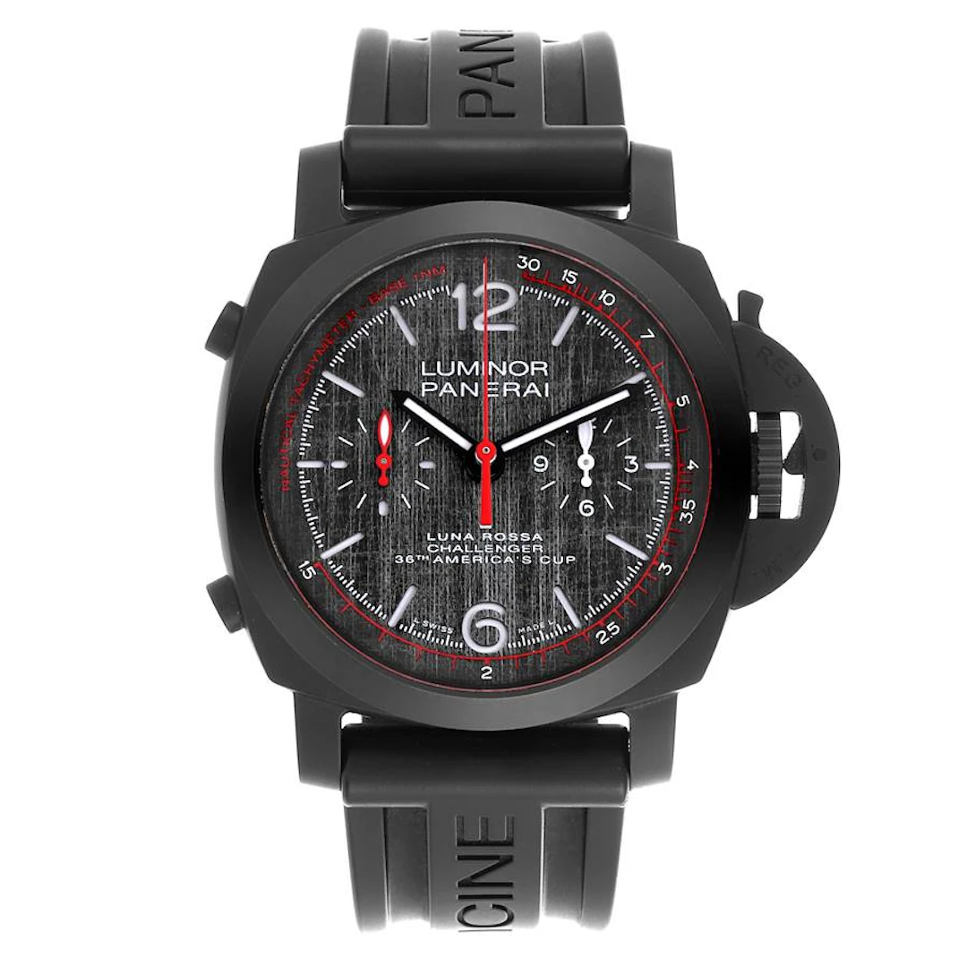Luminor Luna Rossa (Reference PAM01037). A 44mm black ceramic automatic