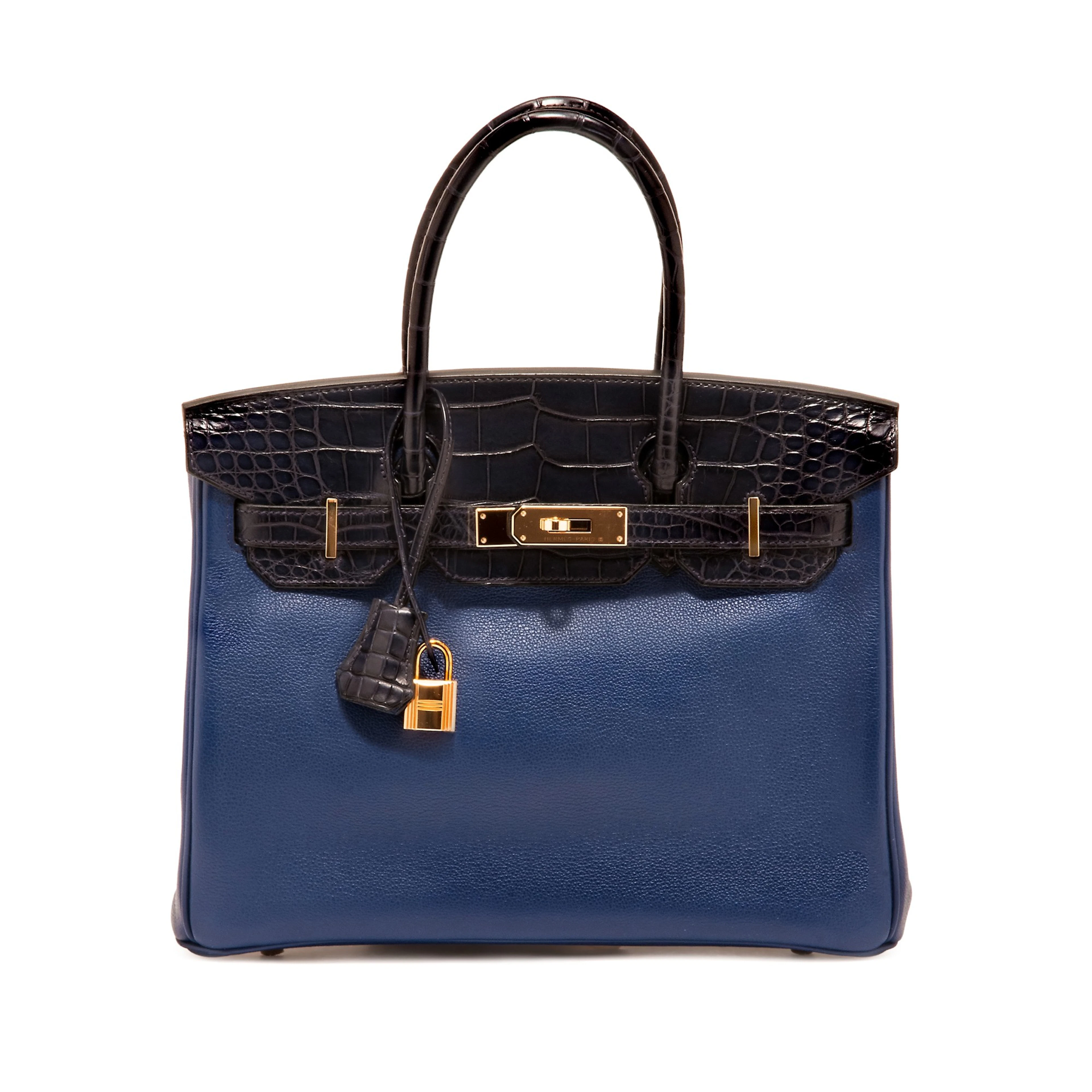 Bleu Saphir Novillo and Bleu Marine Matte Alligator Birkin Touch 30
