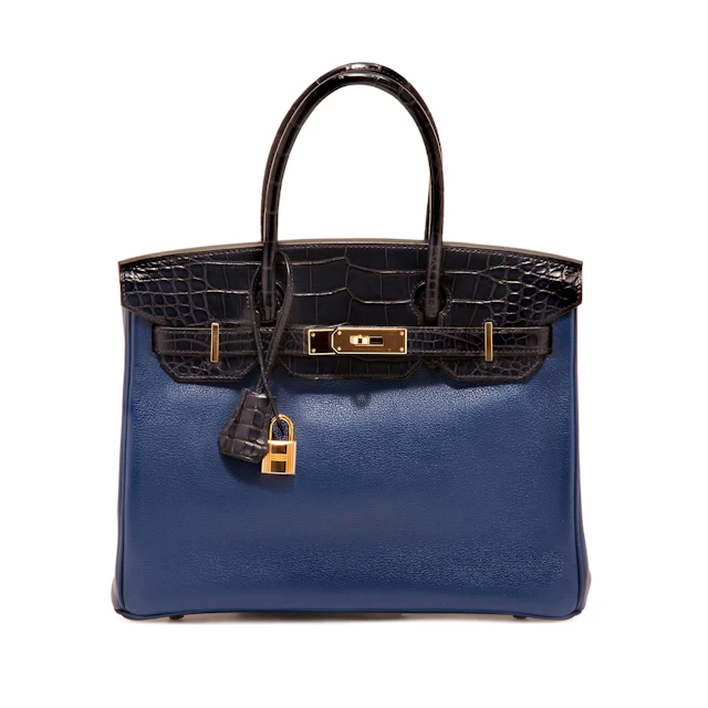 Bleu Saphir Novillo and Bleu Marine Matte Alligator Birkin Touch 30