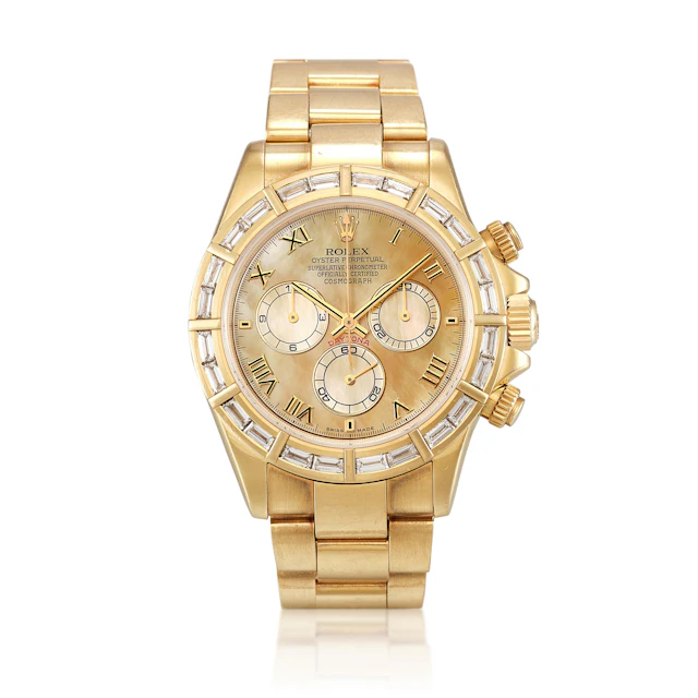 Cosmograph Daytona (Reference 116568). A 40mm yellow gold diamond-set