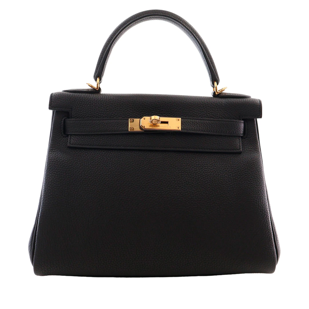 Black Togo Retourne Kelly 28 Gold Hardware, 2020