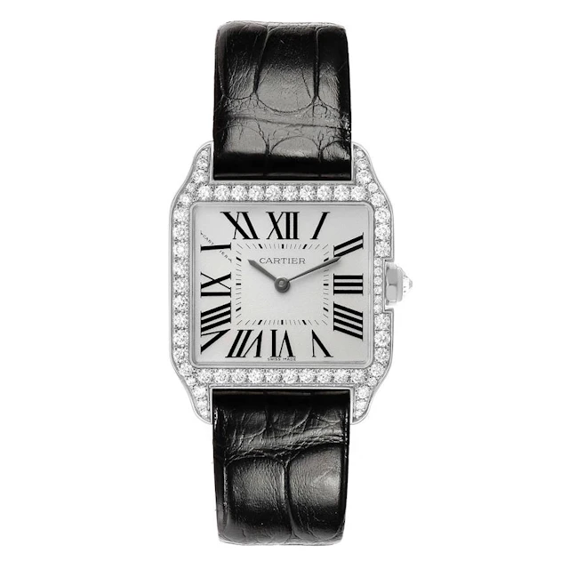Santos Dumont (Reference WH100251). A 38.5mm white gold diamond-set