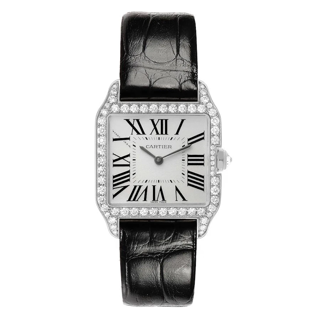 Santos Dumont (Reference WH100251). A 38.5mm white gold diamond-set