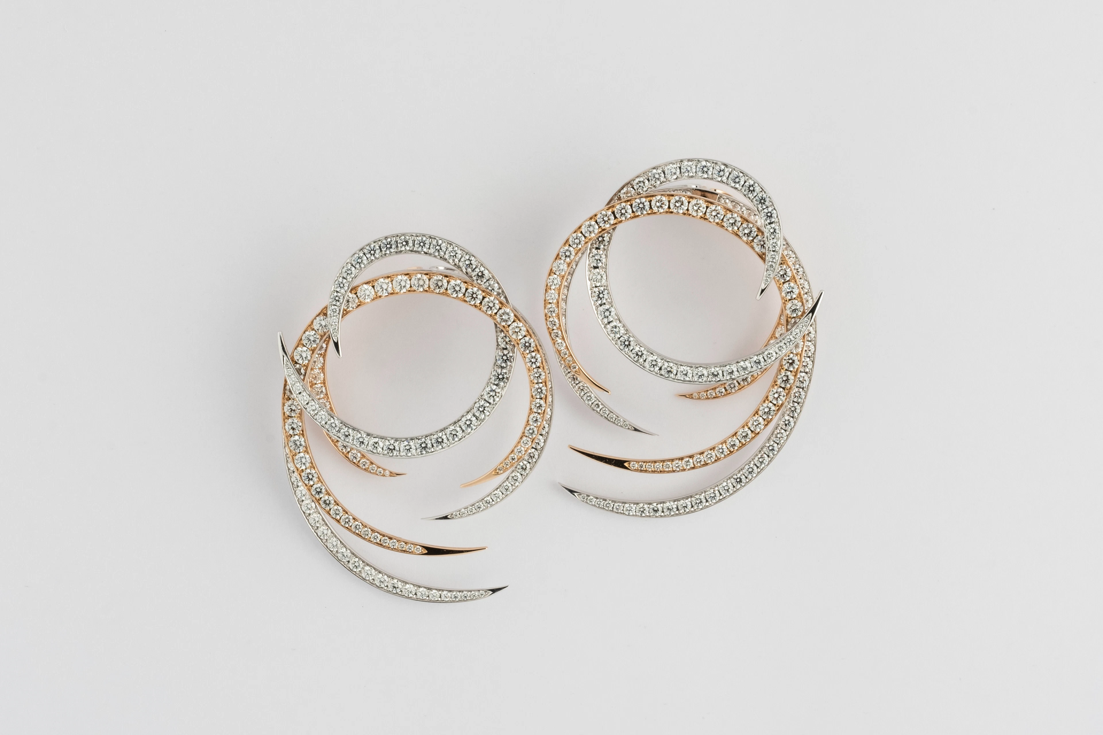 Yellow Gilled Overlapping Earrings