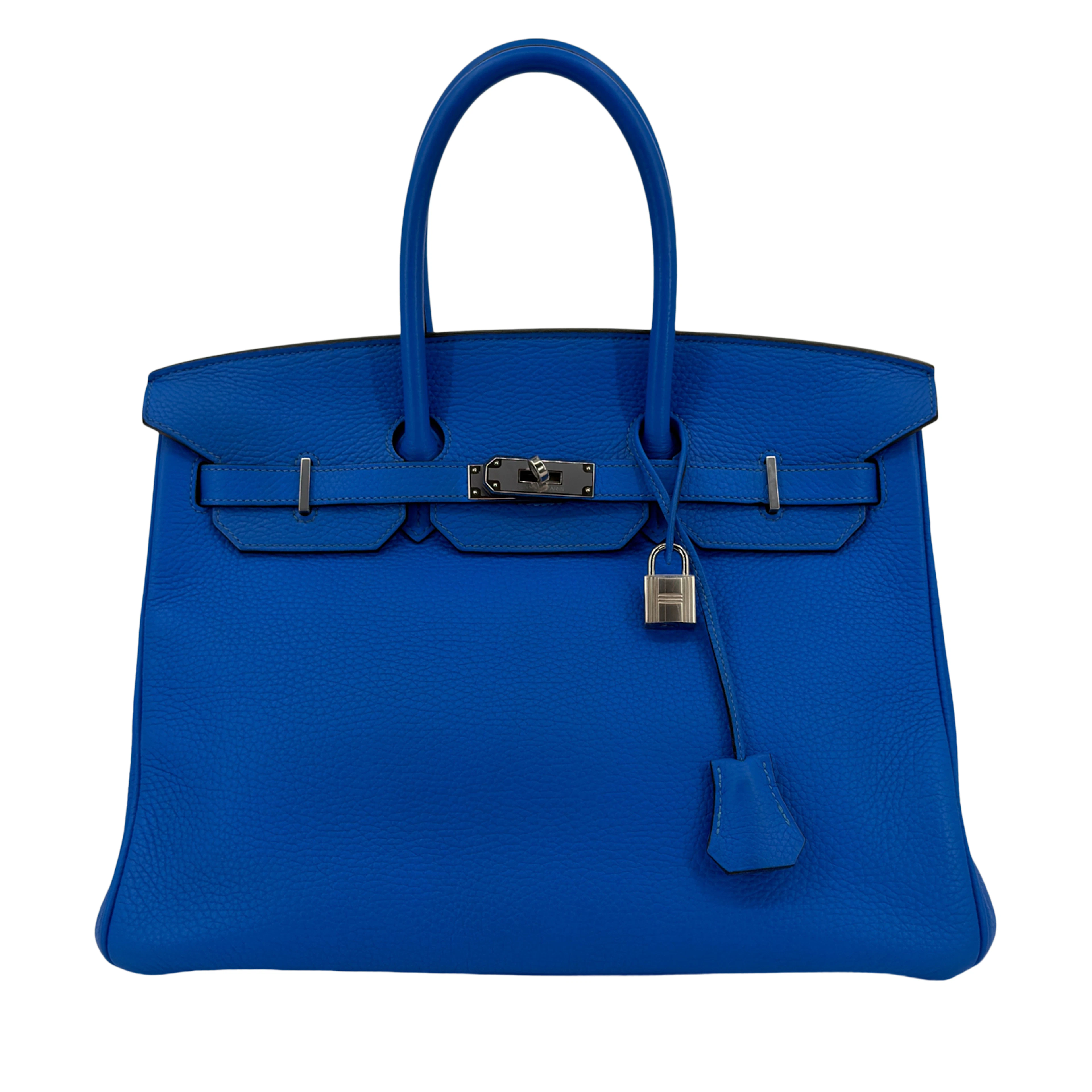 Bleu Hydra Togo Birkin 35 Palladium Hardware, 2012