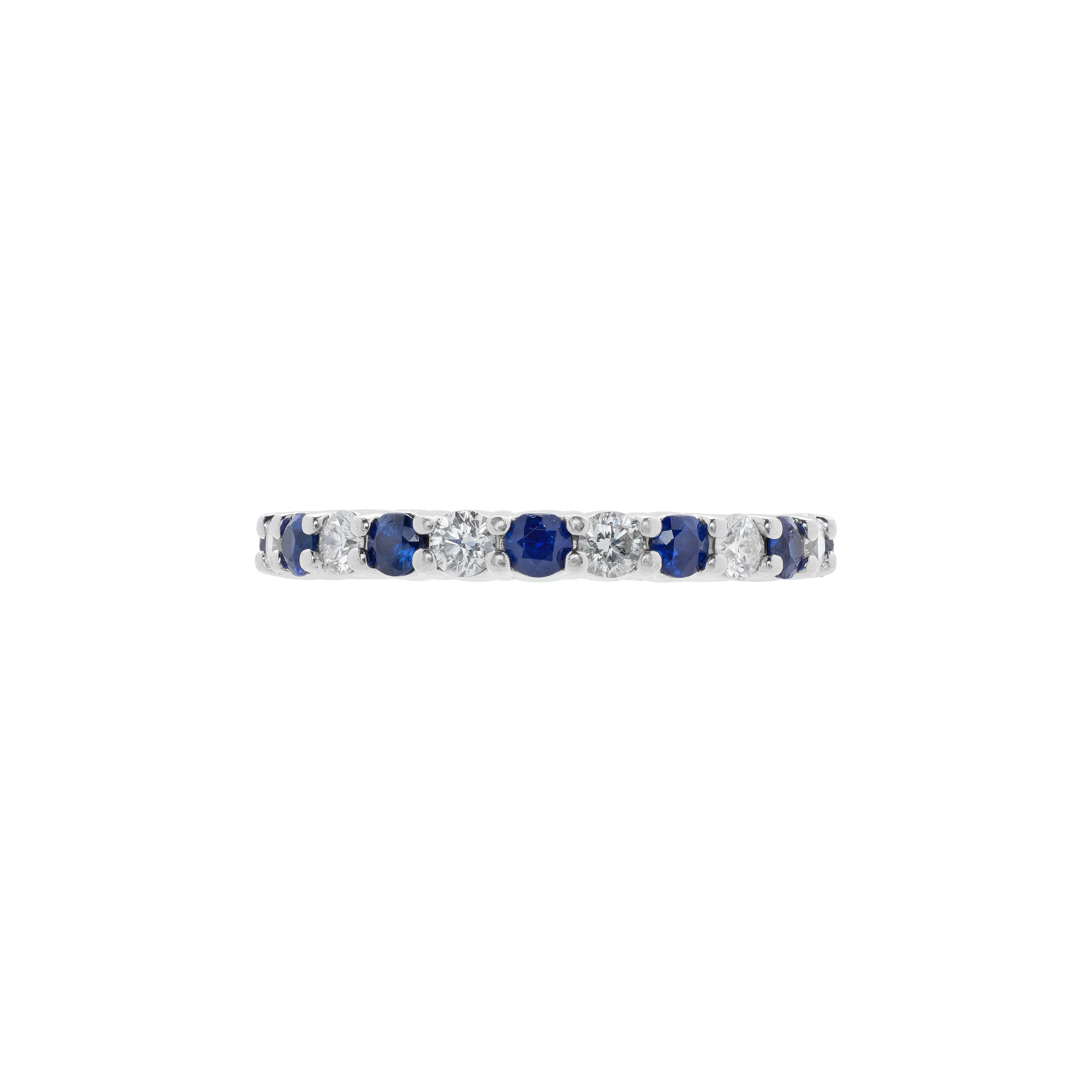 Platinum, Sapphire and Diamond Eternity Band Ring