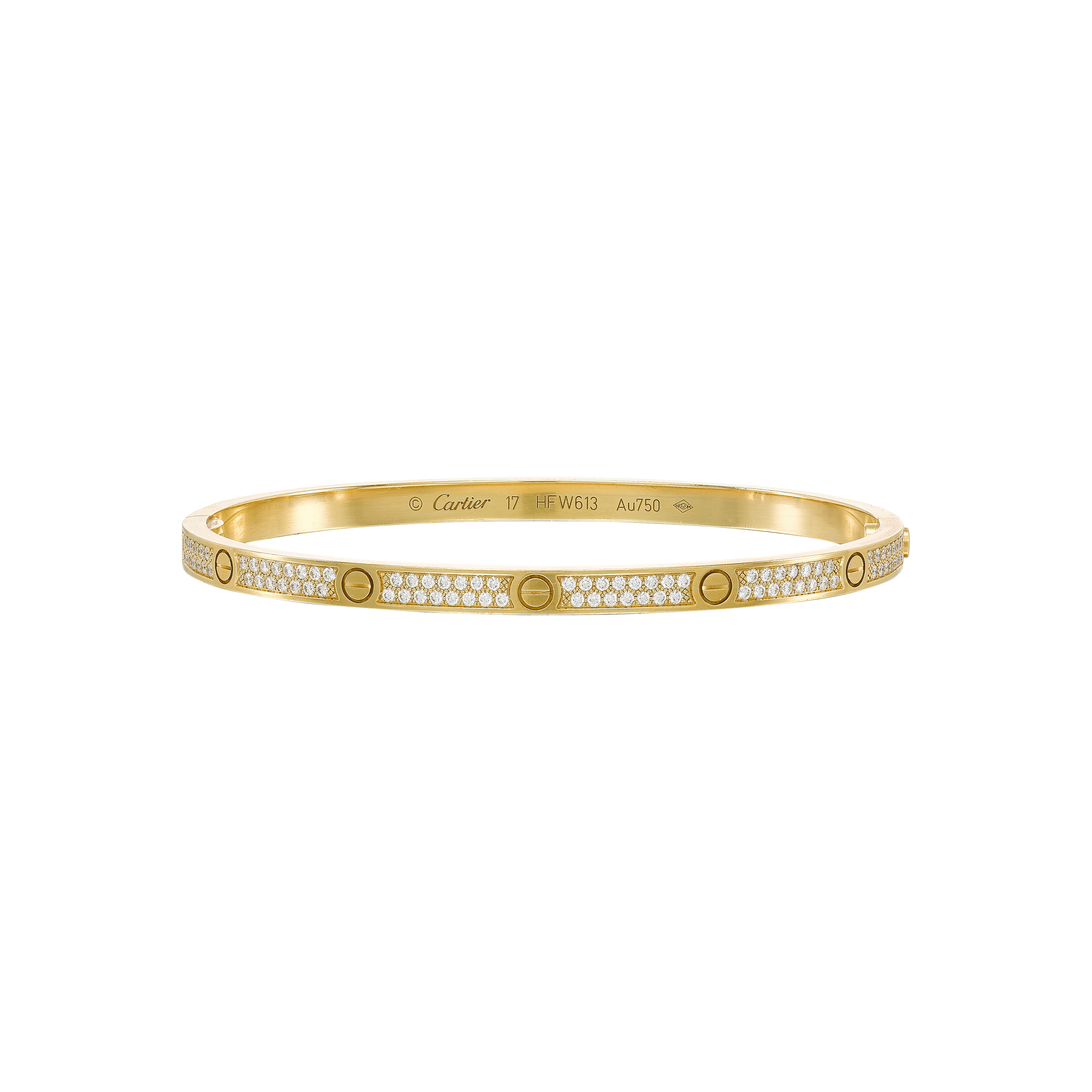 Gold and Diamond Love Bangle Bracelet