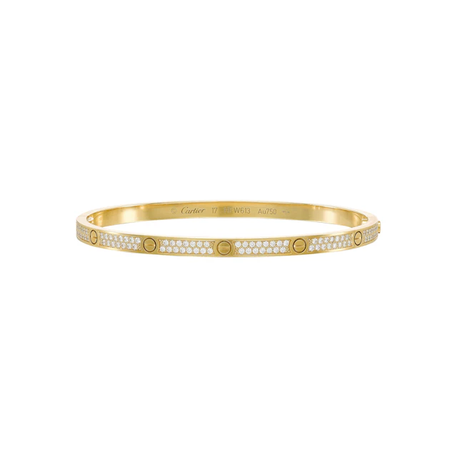 Gold and Diamond Love Bangle Bracelet