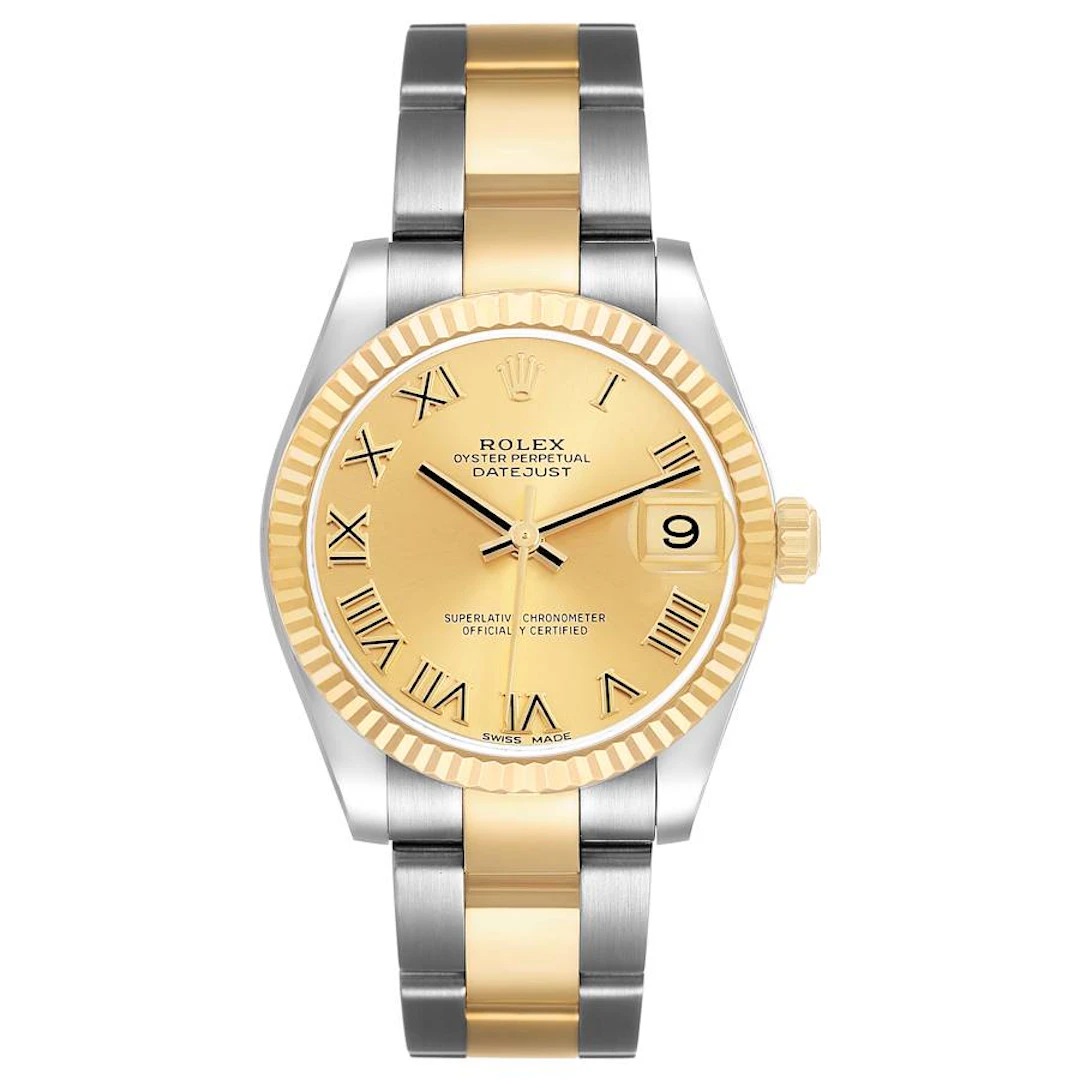 Datejust (Reference 178273). A 31mm yellow gold stainless steel automatic