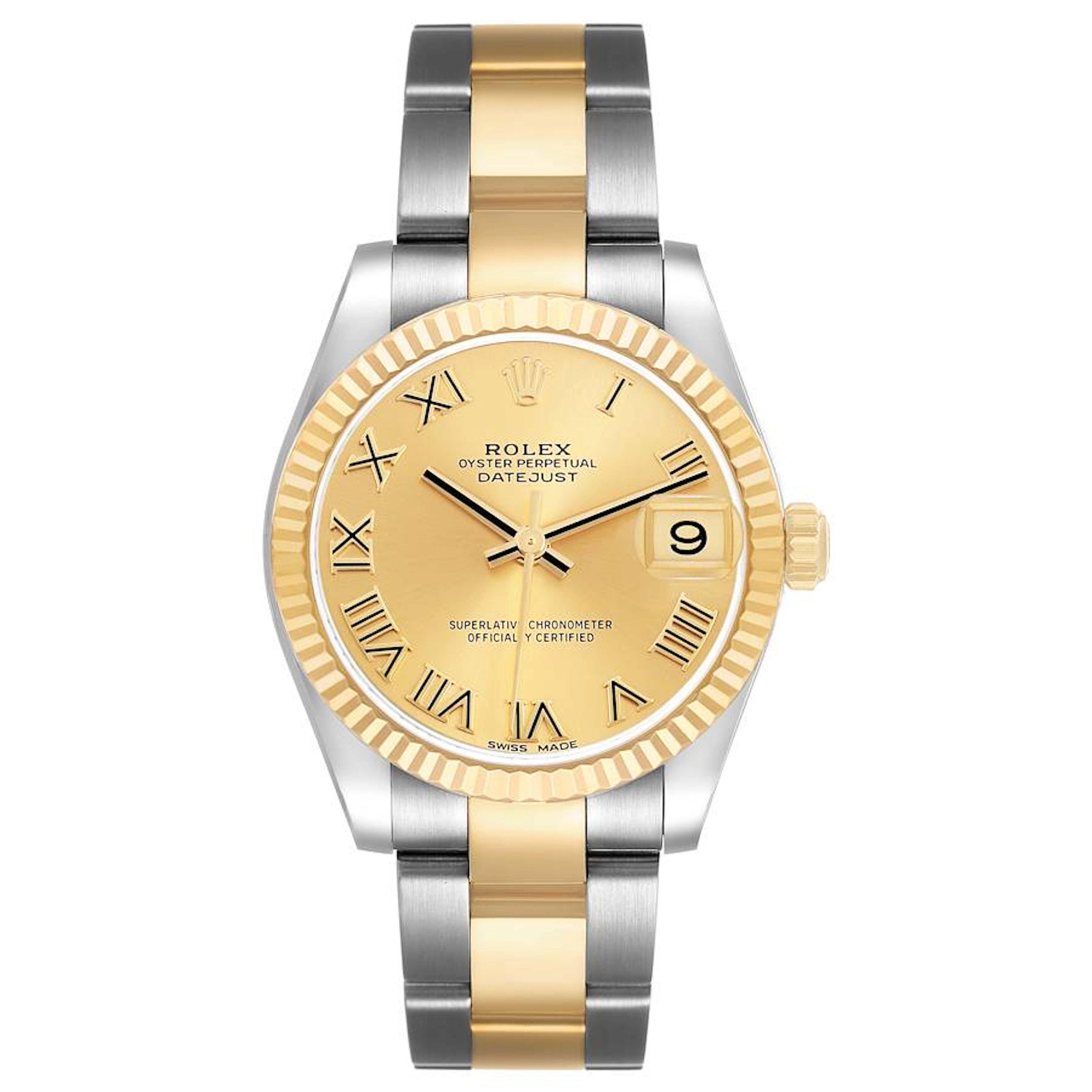 Datejust (Reference 178273). A 31mm yellow gold stainless steel automatic