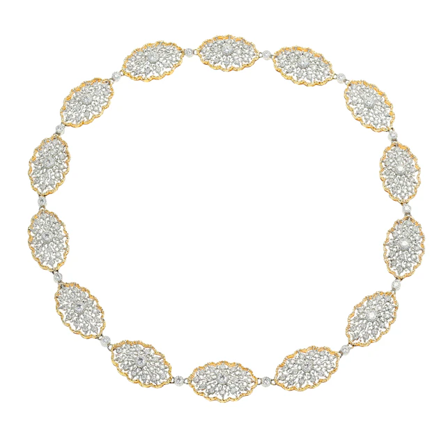 Vintage Gold, White Gold and Diamond Necklace