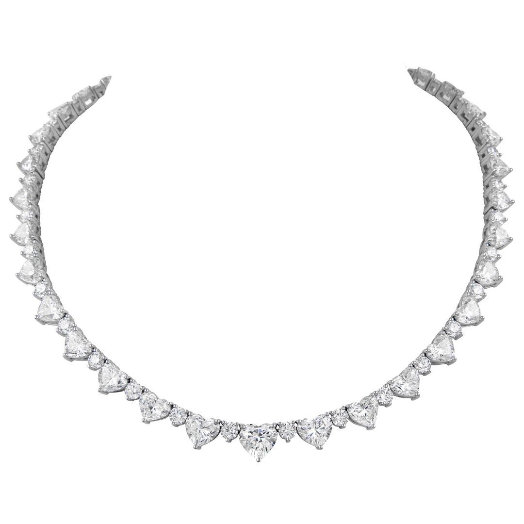 White Gold, 39.56ctw Heart Shape Diamond and 11.10ctw Round Brilliant