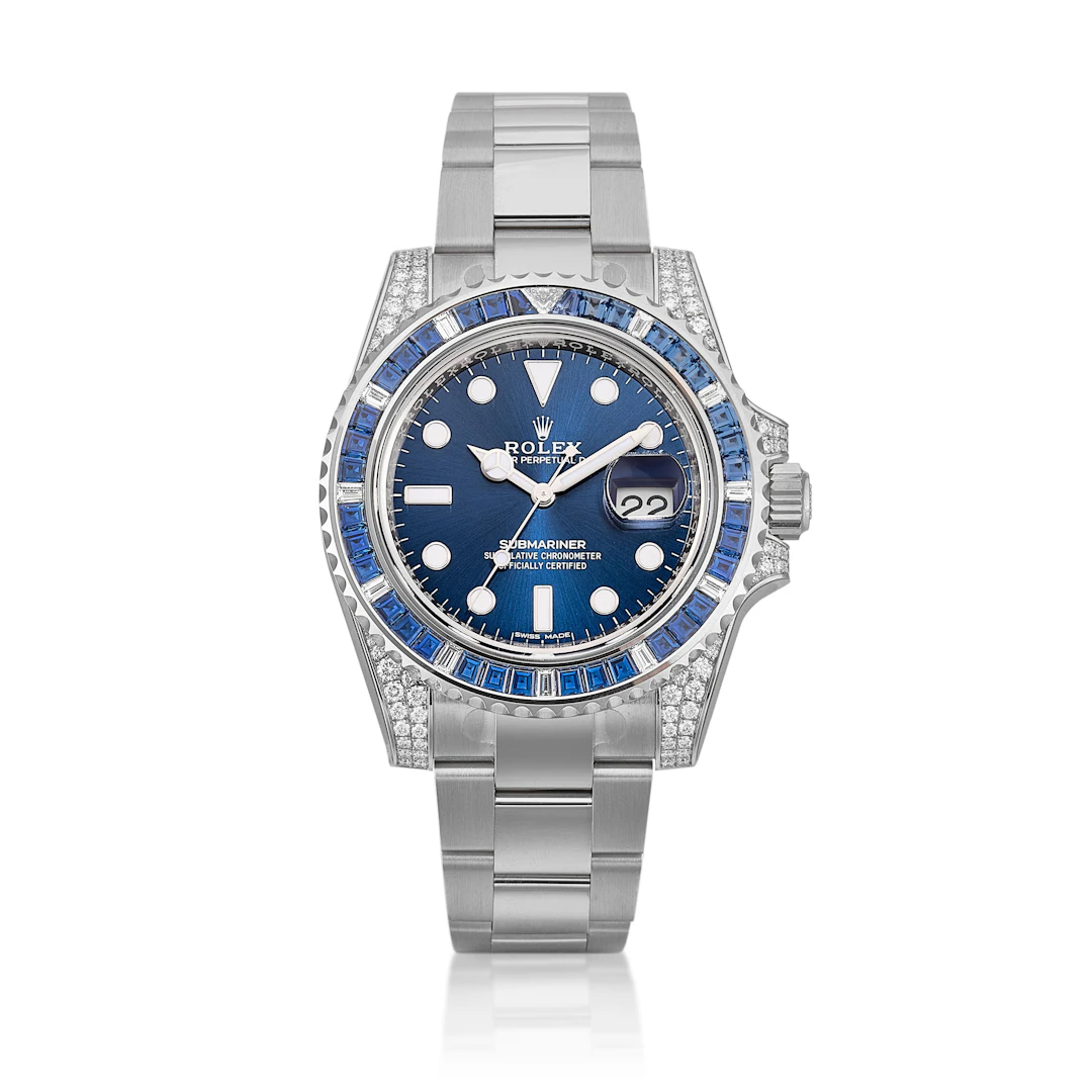 Submariner (Reference 116659SABR). A 40mm white gold diamond sapphire-set