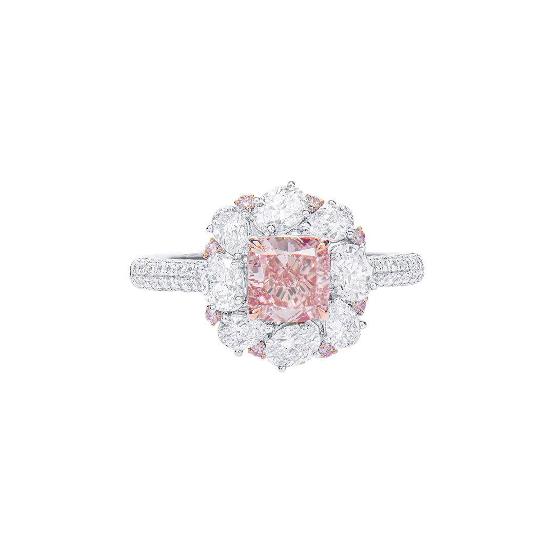 White Gold, 1.05ct Cushion Cut Fancy Brownish Pink Diamond, Pink Diamond