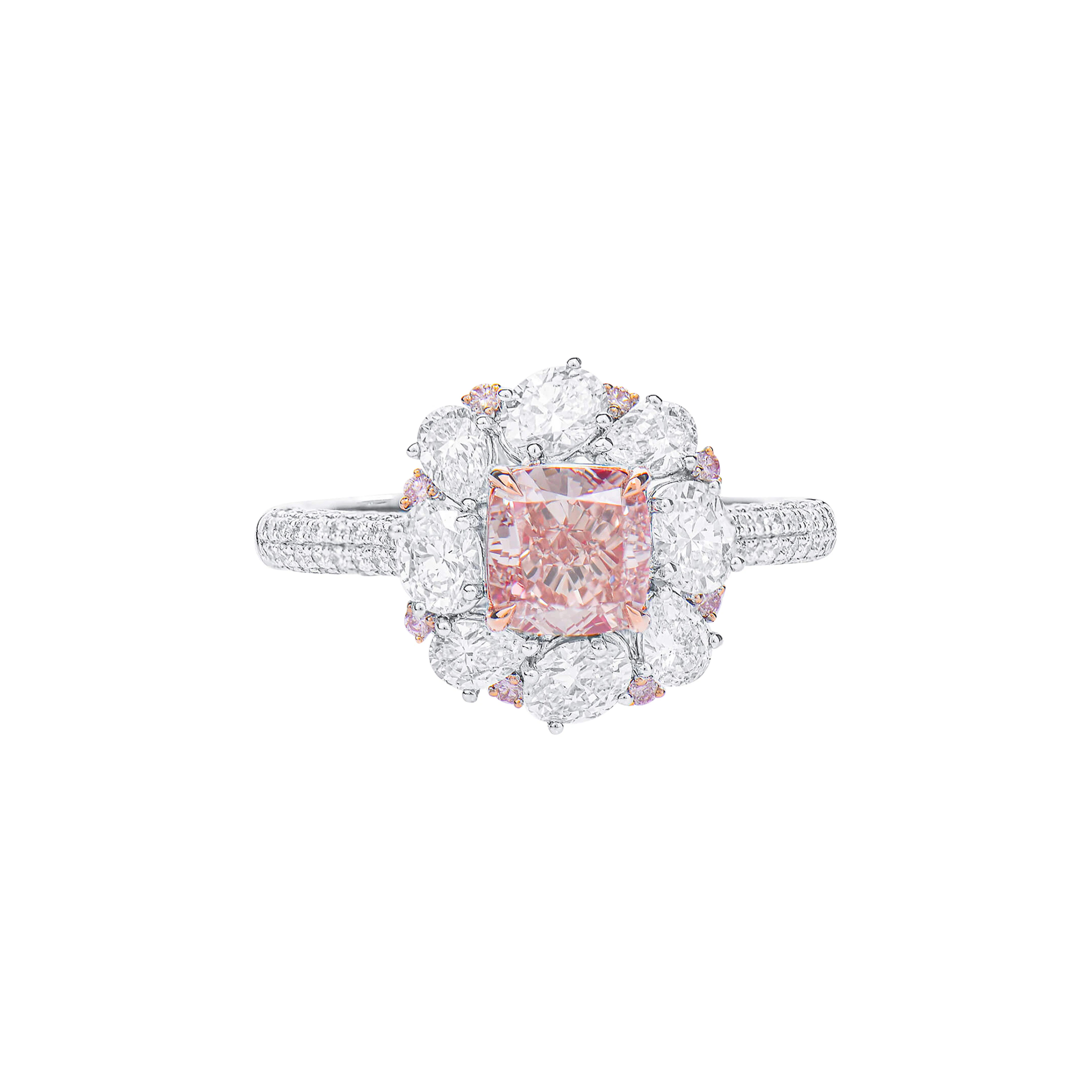 White Gold, 1.05ct Cushion Cut Fancy Brownish Pink Diamond, Pink Diamond