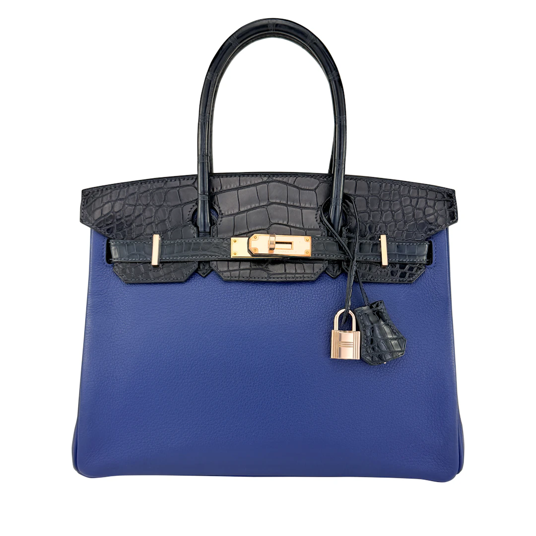 Bleu Marine Matte Mississipiensis Alligator and Bleu Saphir Novillo