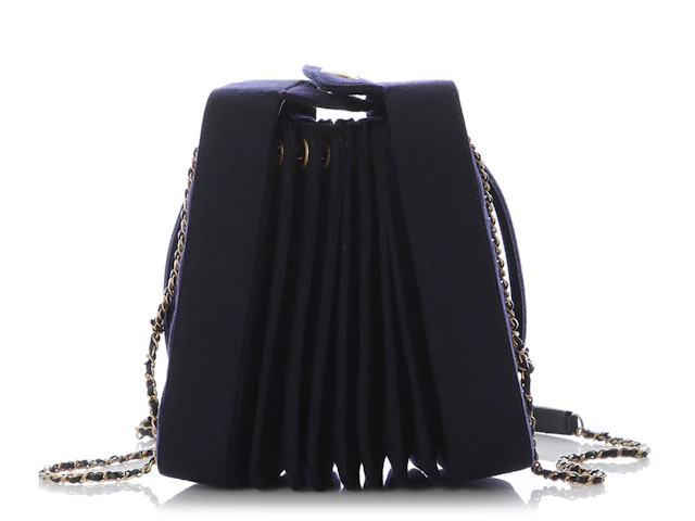 Navy Paris-Hamburg Accordion Bag Aged Gold Hardware, 2018